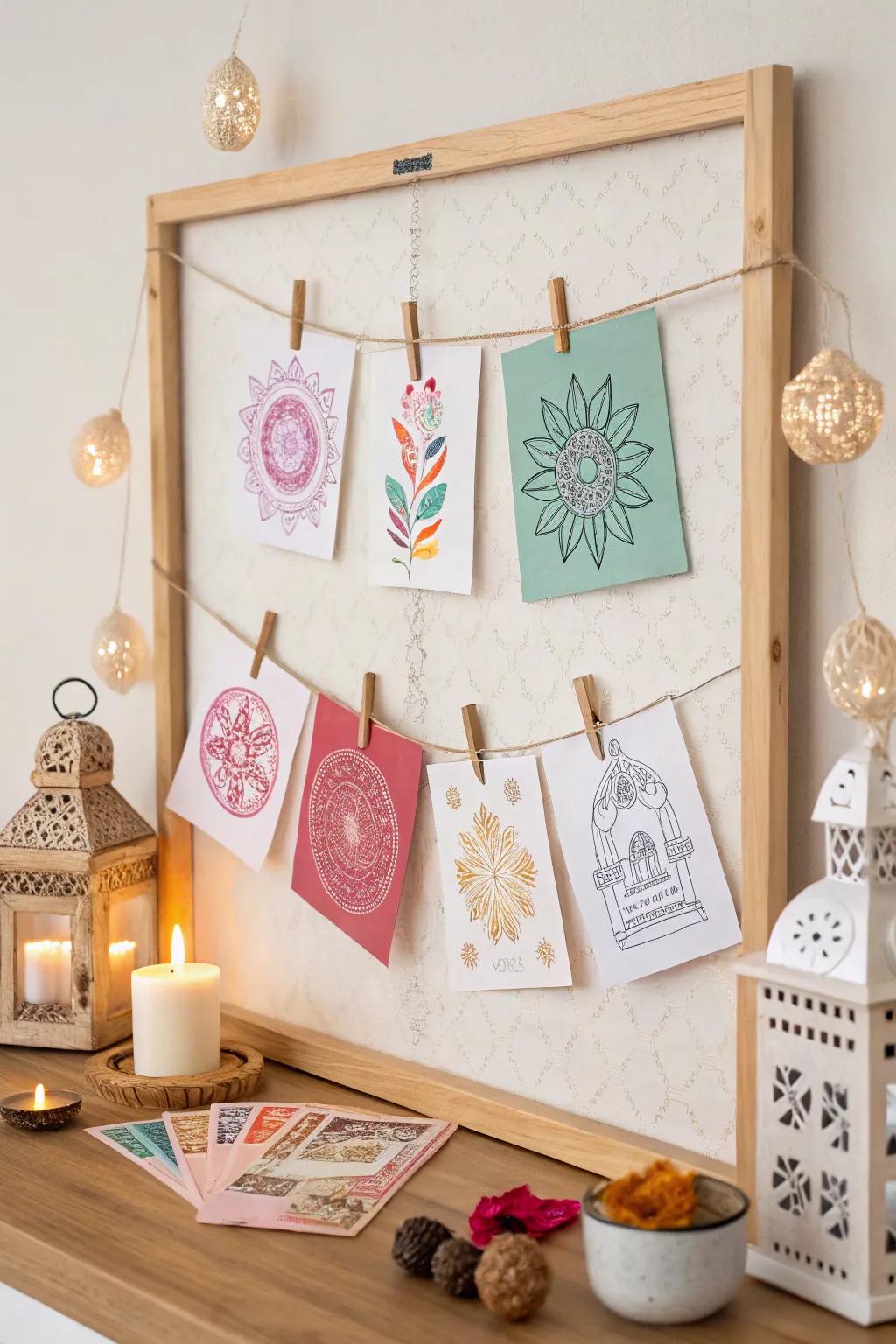 Celebrate diversity in style: A minimalist bulletin board with a boho twist, highlighting global cultural traditions.