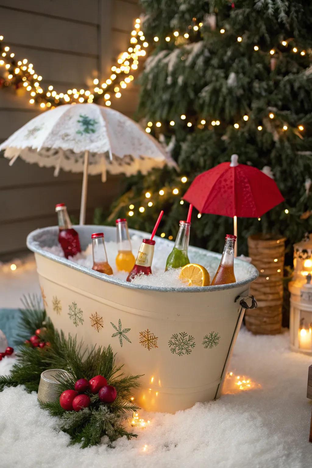 A themed beverage tub adding festivity to the occasion.
