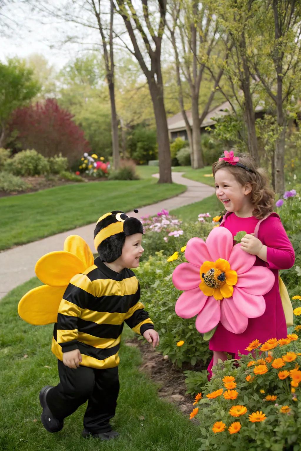 A sweet pairing of a bee and his favorite flower.