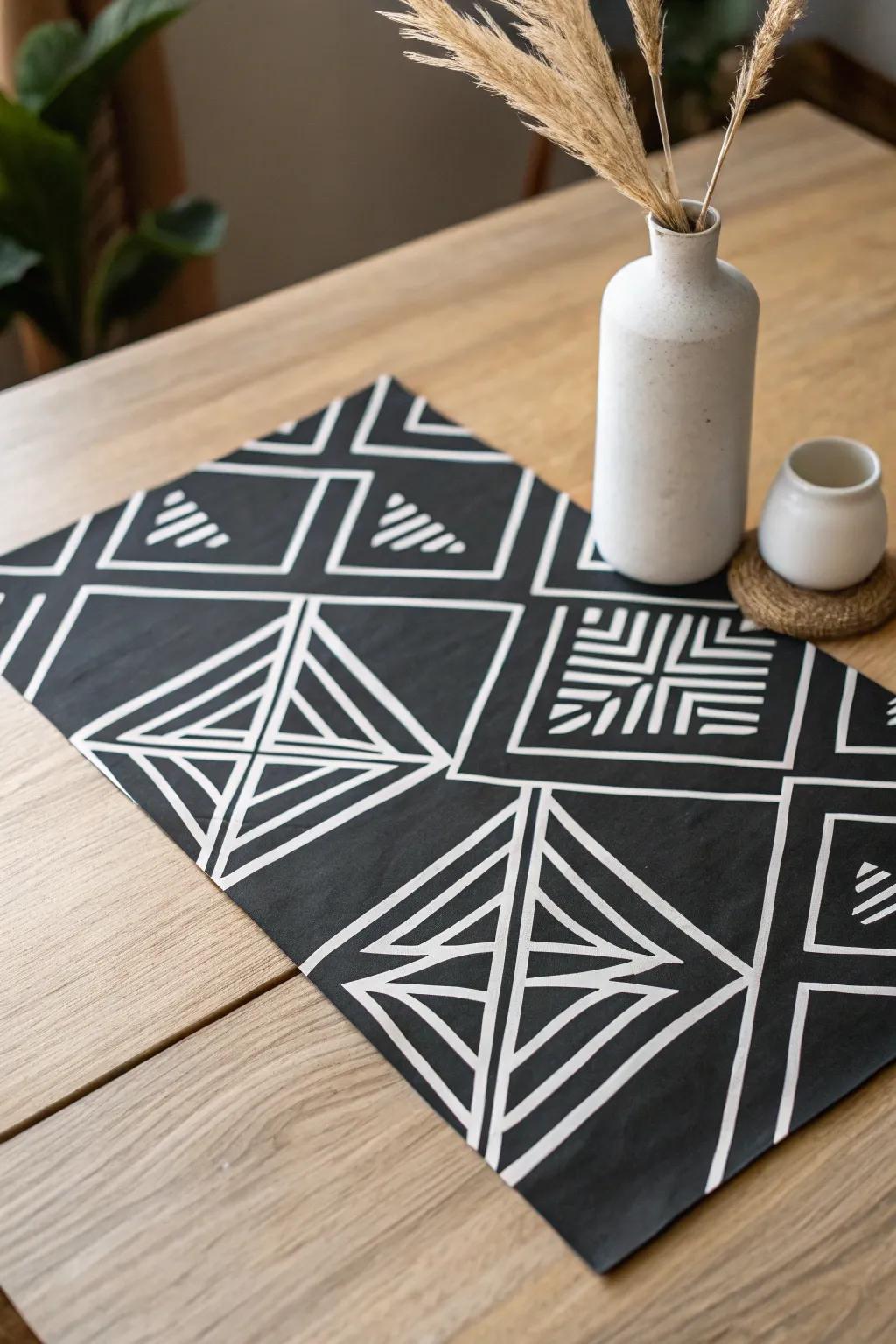 Embrace the elegance of abstract geometry - a perfect touch for minimalist spaces.