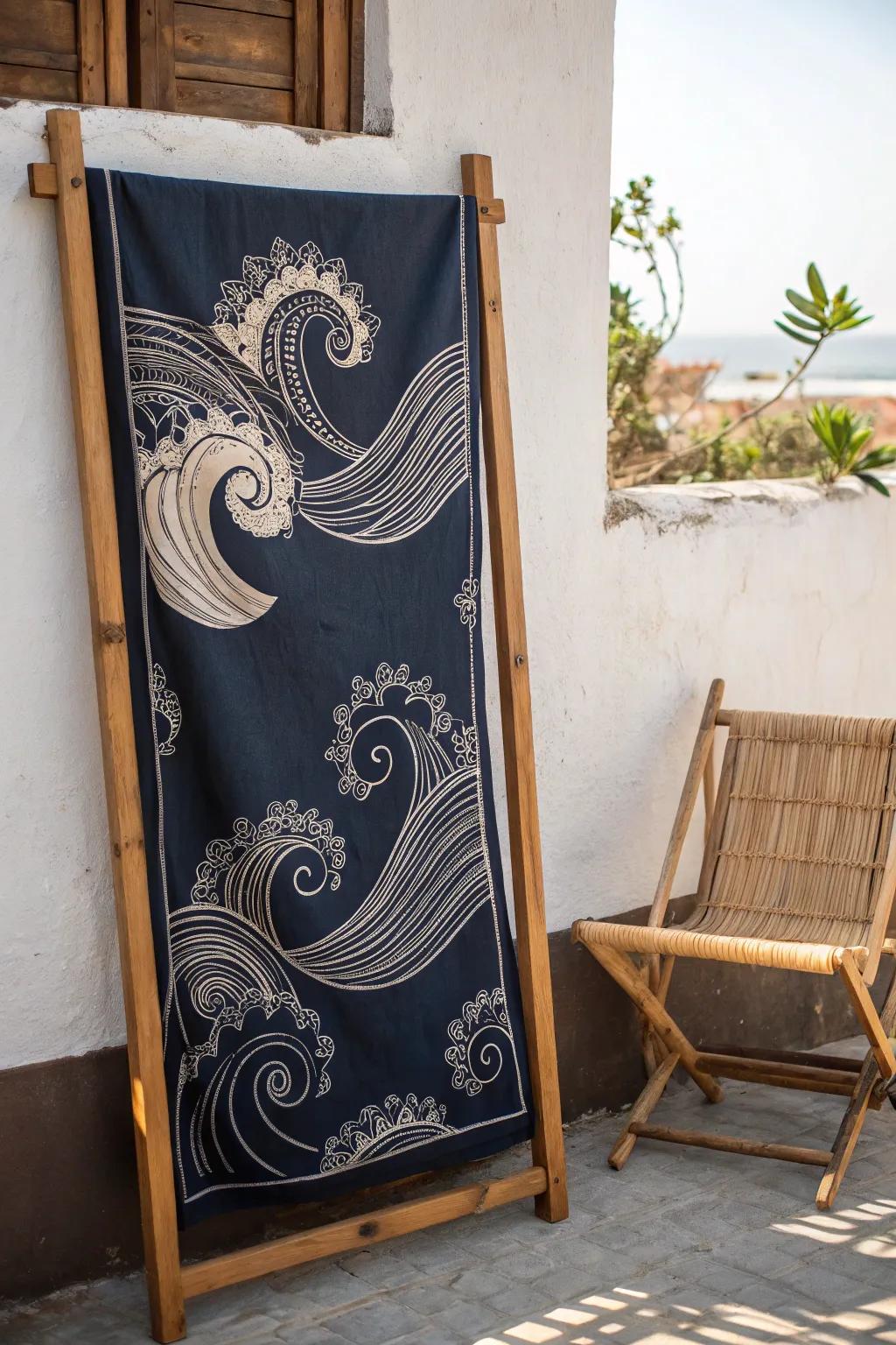 Elevate your space with custom bleach-painted art that combines simplicity and boho elegance.