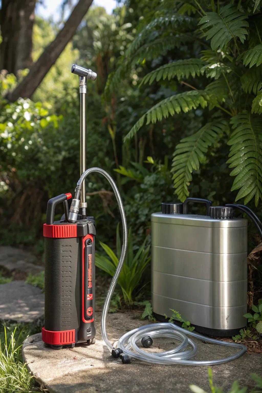 Transform any water source into a refreshing shower with this reliable battery-operated pump, a must-have for every camping enthusiast.