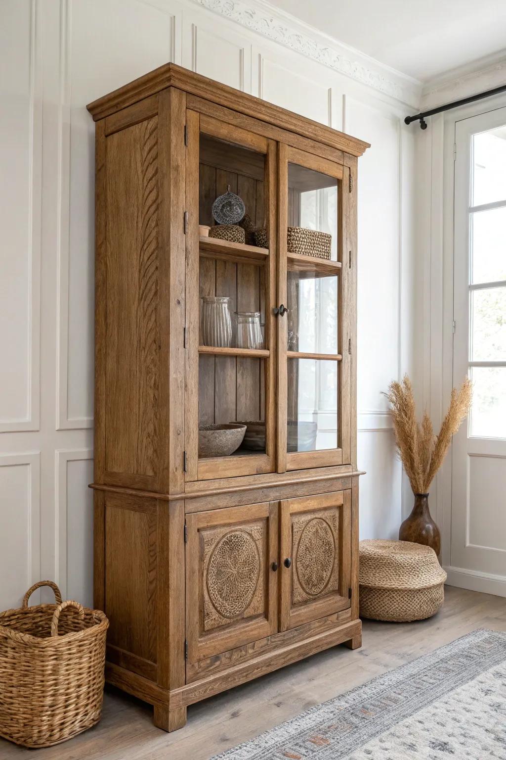 Breathe new life into vintage charm with a natural wood finish that highlights every grain and detail.