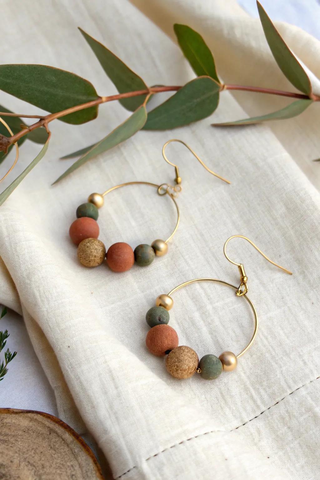 Elevate your style with these bohemian clay bead earrings, perfect for adding a touch of earthy elegance to any outfit.