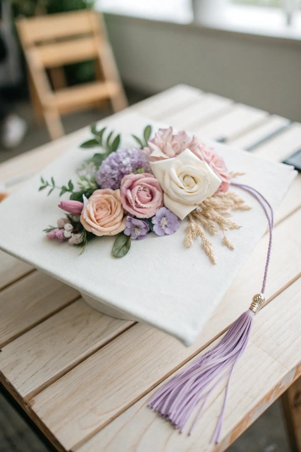 Celebrate your achievements with a touch of floral elegance. 🌸 #CNAGraduation #FloralCap #ScandiBohoStyle