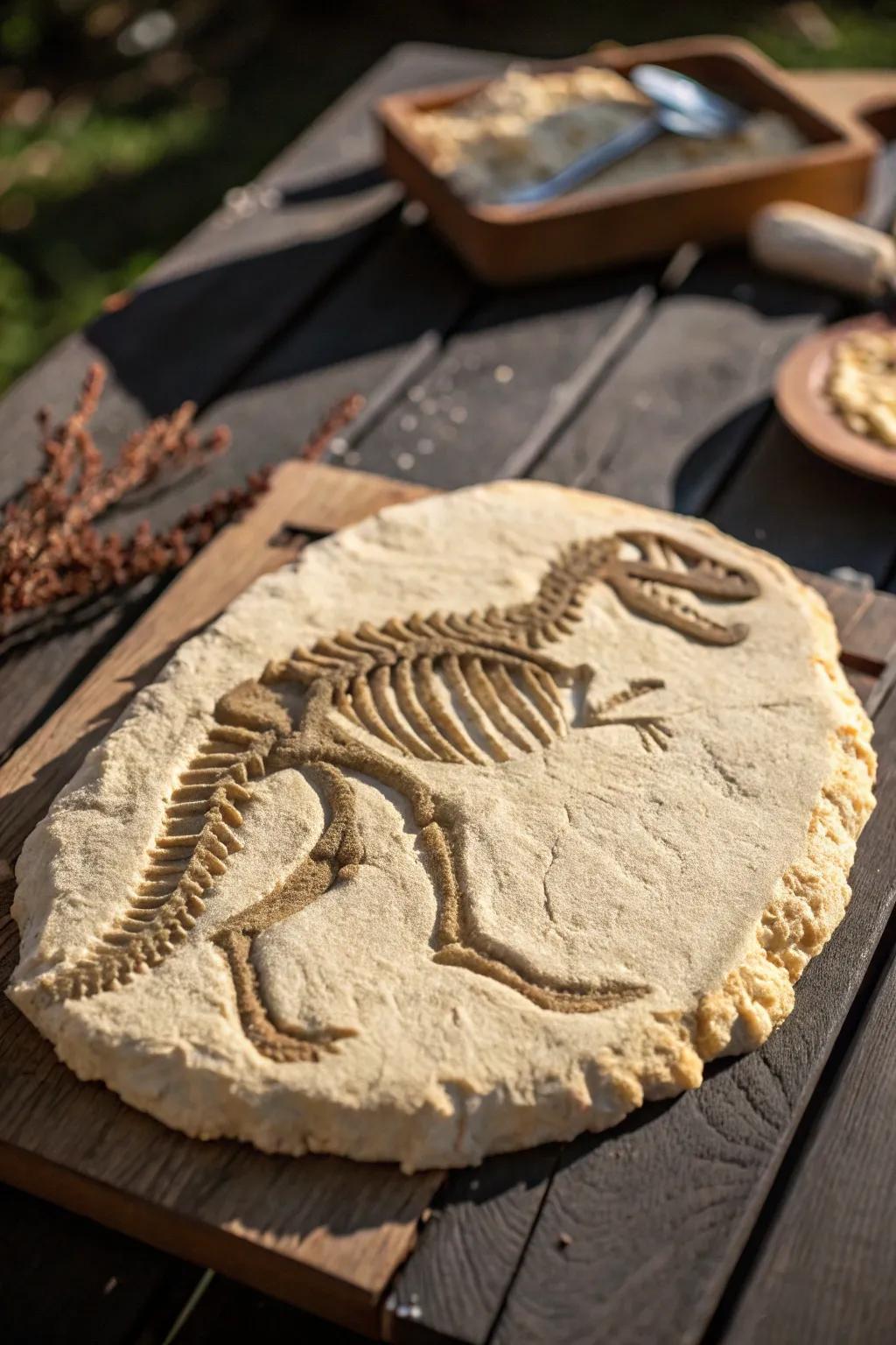 Unearth the past with your very own handcrafted dinosaur fossil!