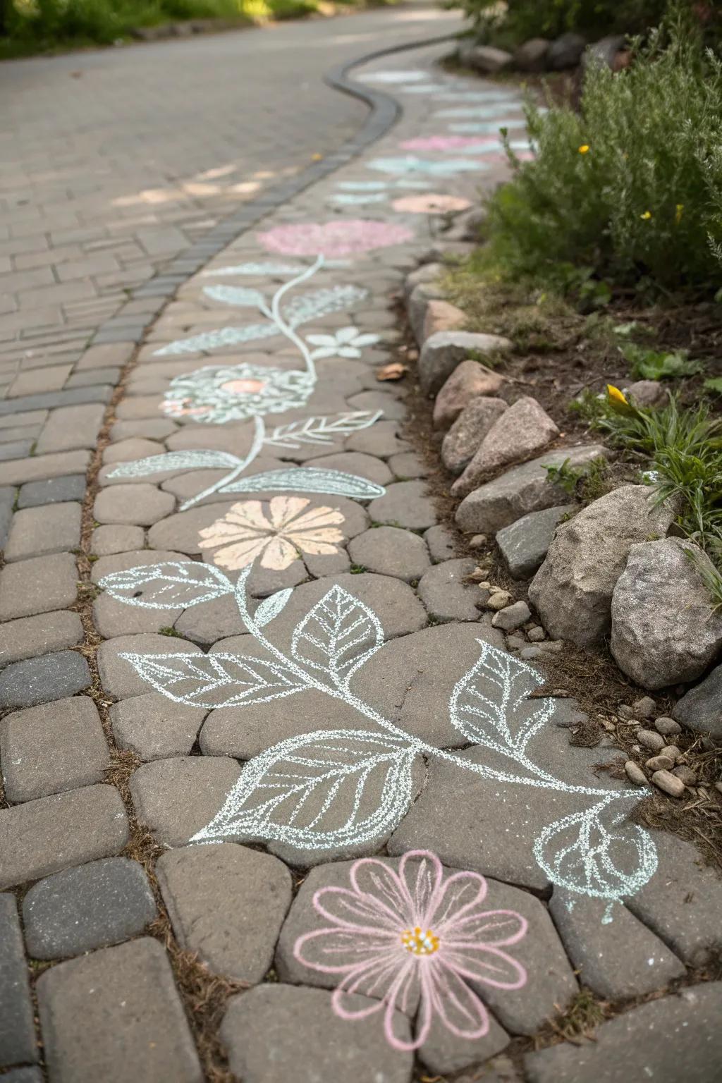 Step into a garden of chalk blooms, where artistry meets simplicity.