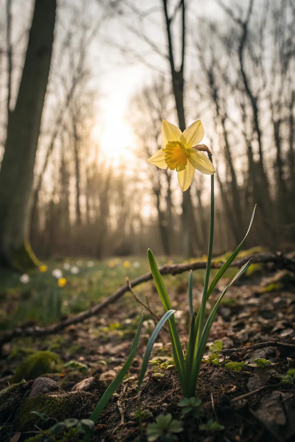 Embrace the woodland charm with daffodils that light up early spring.