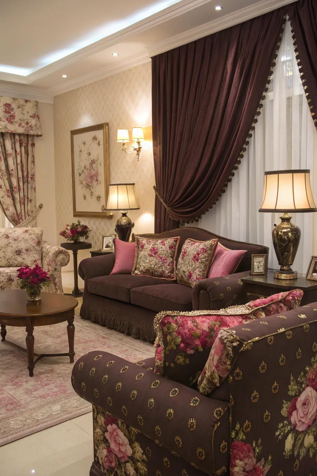 Floral patterns bringing nature-inspired elegance.