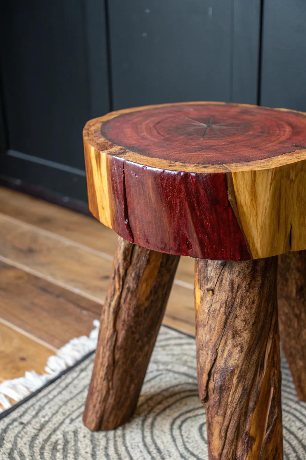 Transform nature into artistry: A handcrafted masterpiece from a humble stump.