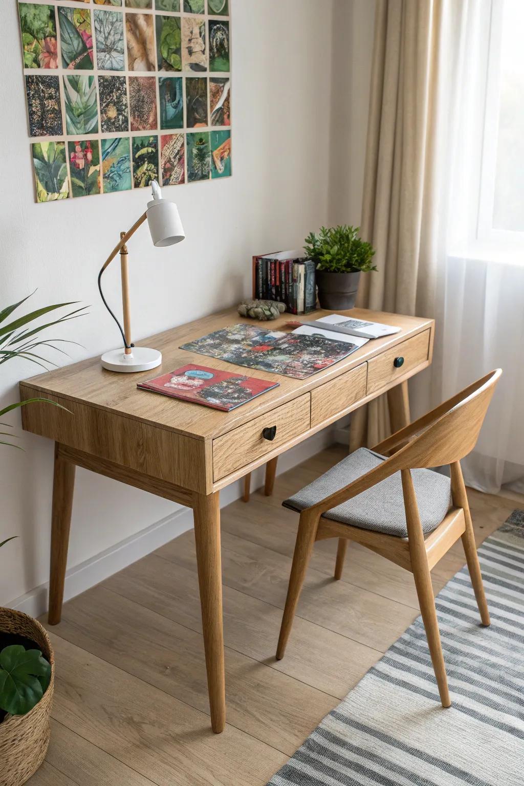 Bring your love for comics to life with a vibrant desk cover that adds flair and personality to your minimalist workspace.