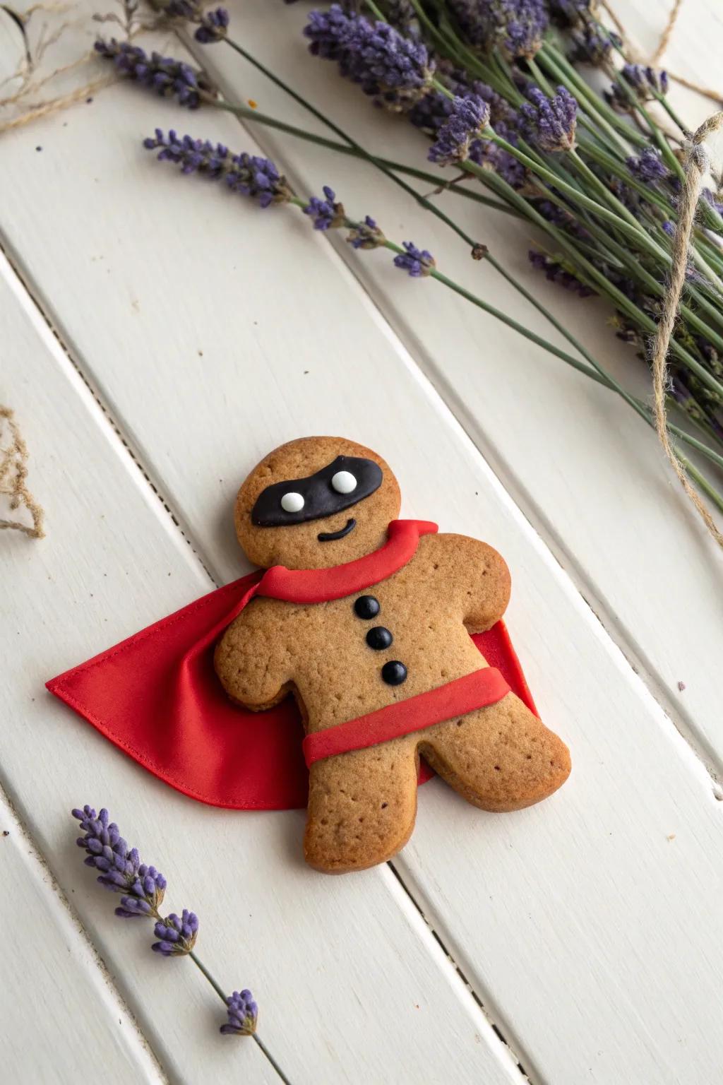 Unleash the superpowers of your gingerbread with a simple cape and mask!