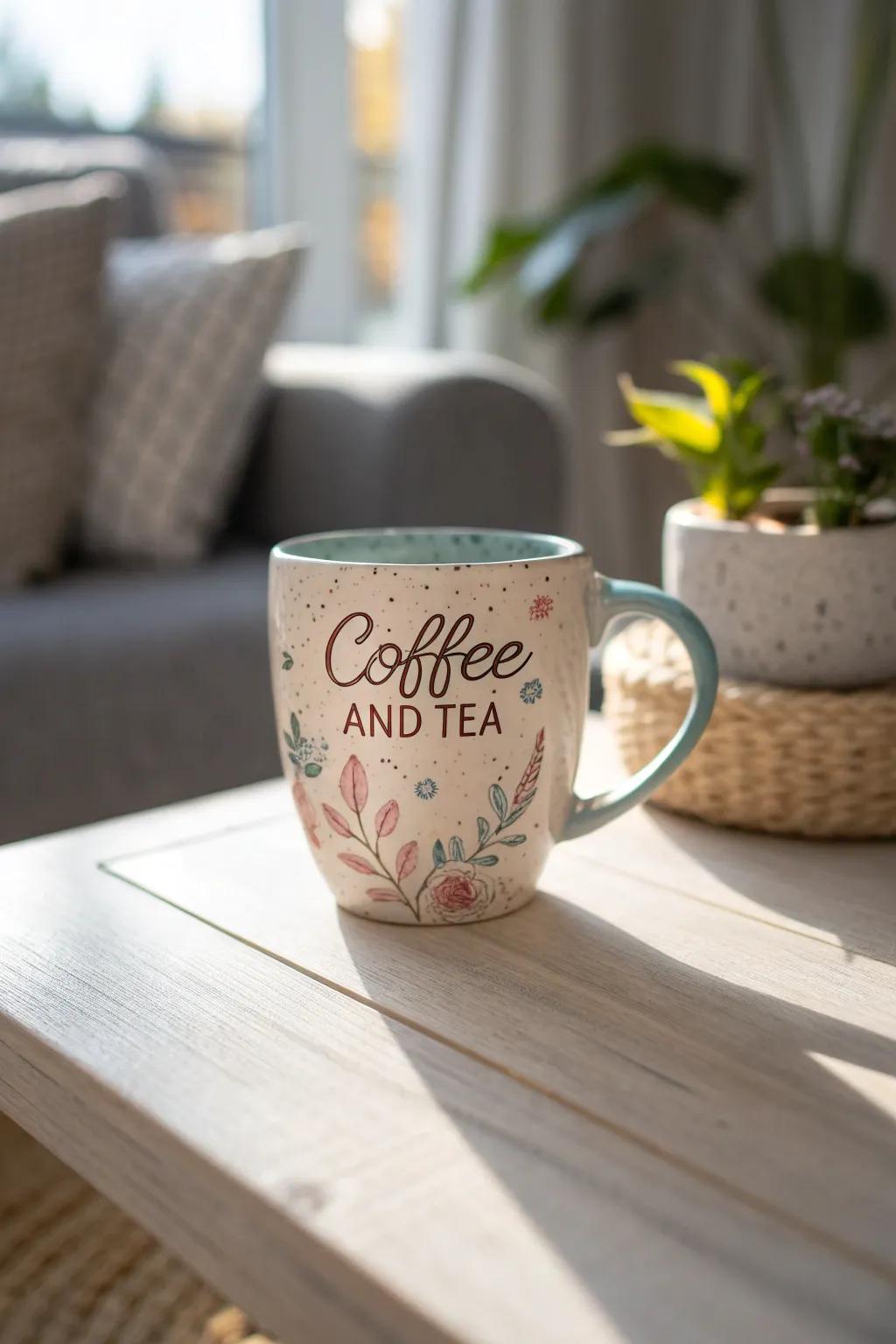 Add a personal touch to your morning routine with a custom hand-painted mug, the perfect blend of minimalist elegance and playful charm.