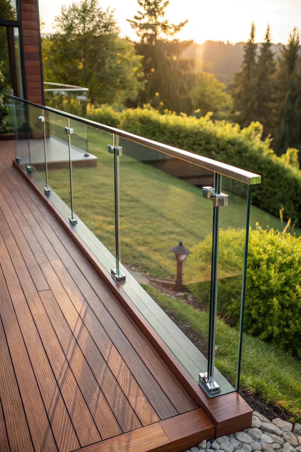 Experience uninterrupted views with this stunning frameless glass railing – where modern design meets craftsmanship.