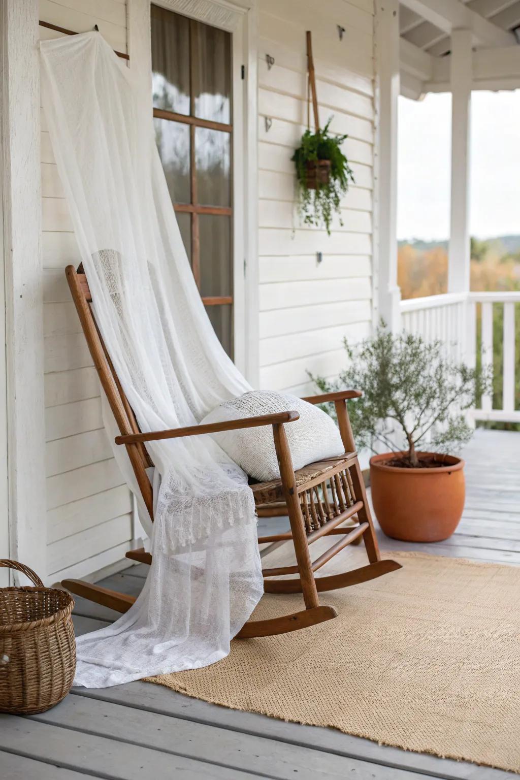 Embrace the ghostly charm of Scandinavian minimalism with a Phantom Rocking Chair for a spine-chilling porch decor. 🎃👻