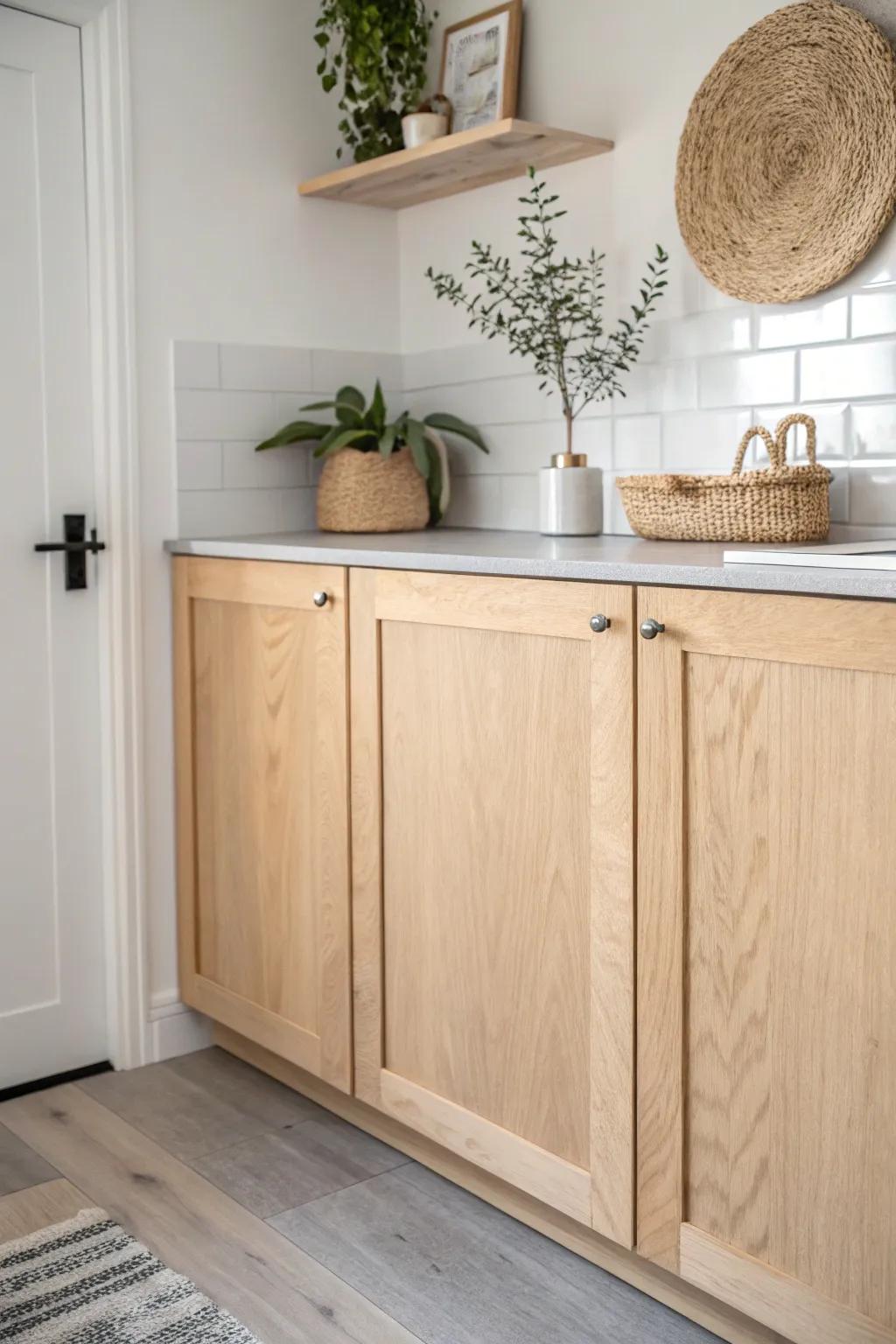 Elevate your kitchen with the natural beauty of semi-custom birch plywood doors.