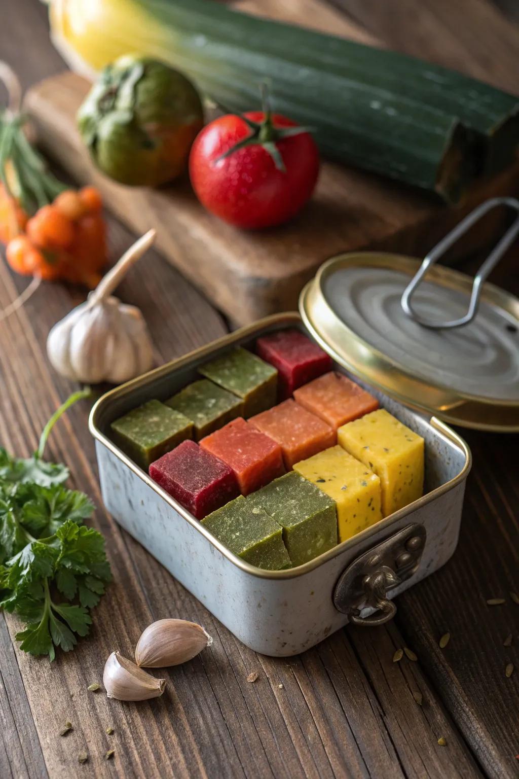 Craft your perfect comfort soup with vibrant bouillon and dried veggies.