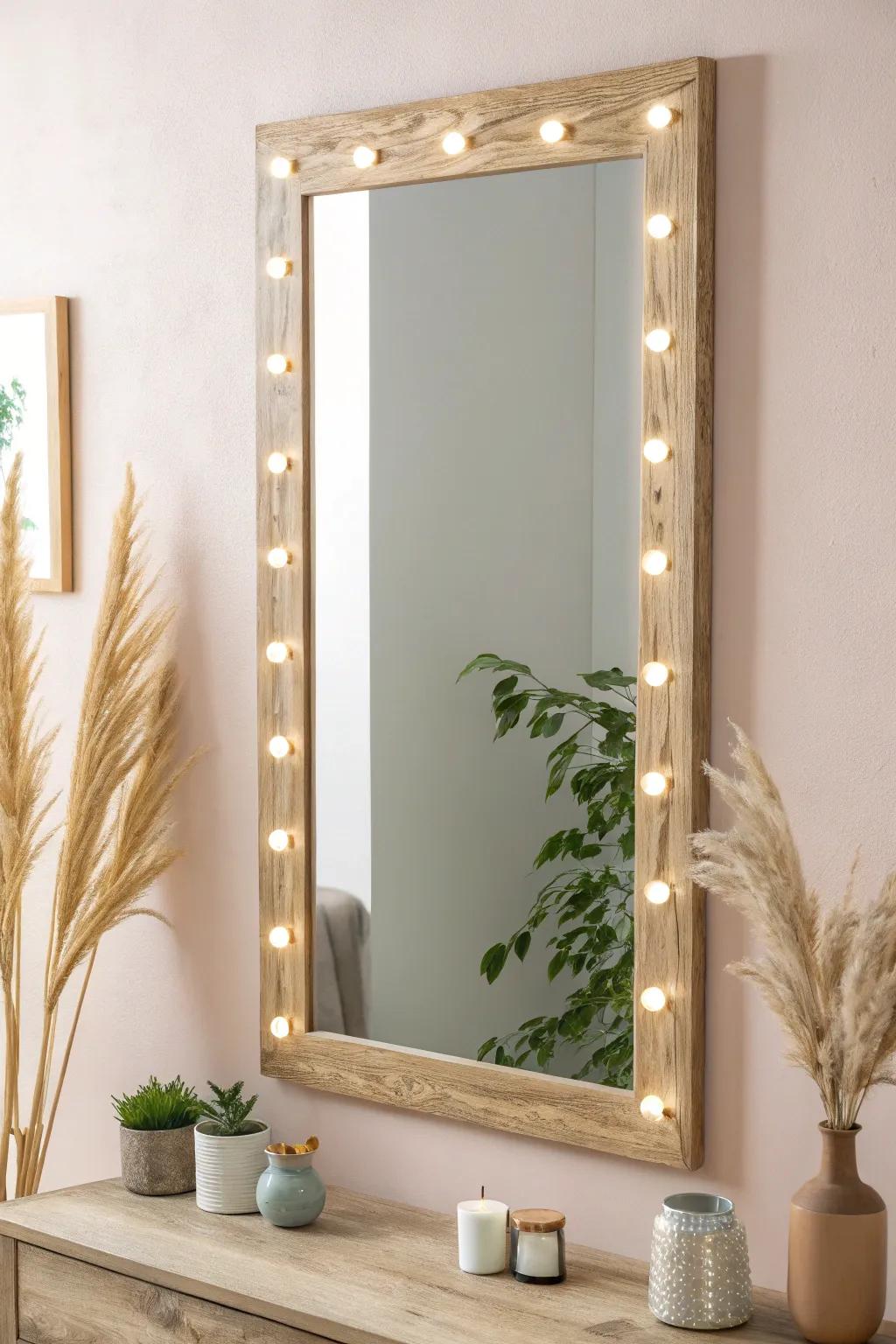 Elevate your space with a backlit mirror that combines minimalist design and modern elegance.