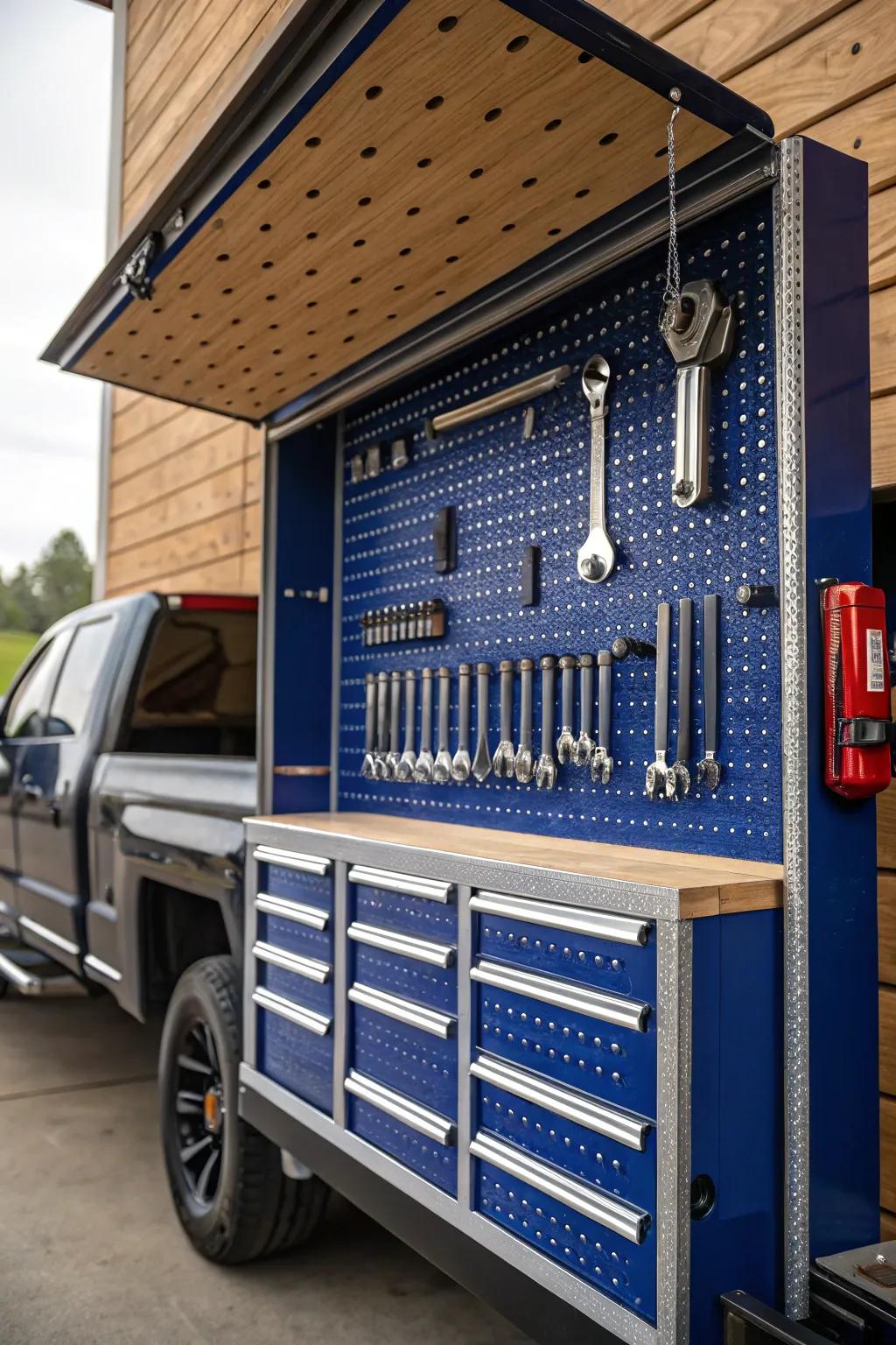 Transform your toolbox: Efficient and stylish pegboard organization for the modern craftsman.