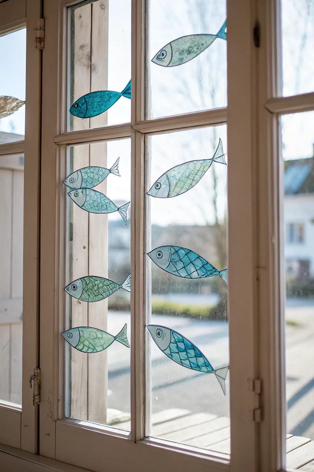 Bring the ocean to your home with these enchanting DIY fish window clings—where simplicity meets the sea.