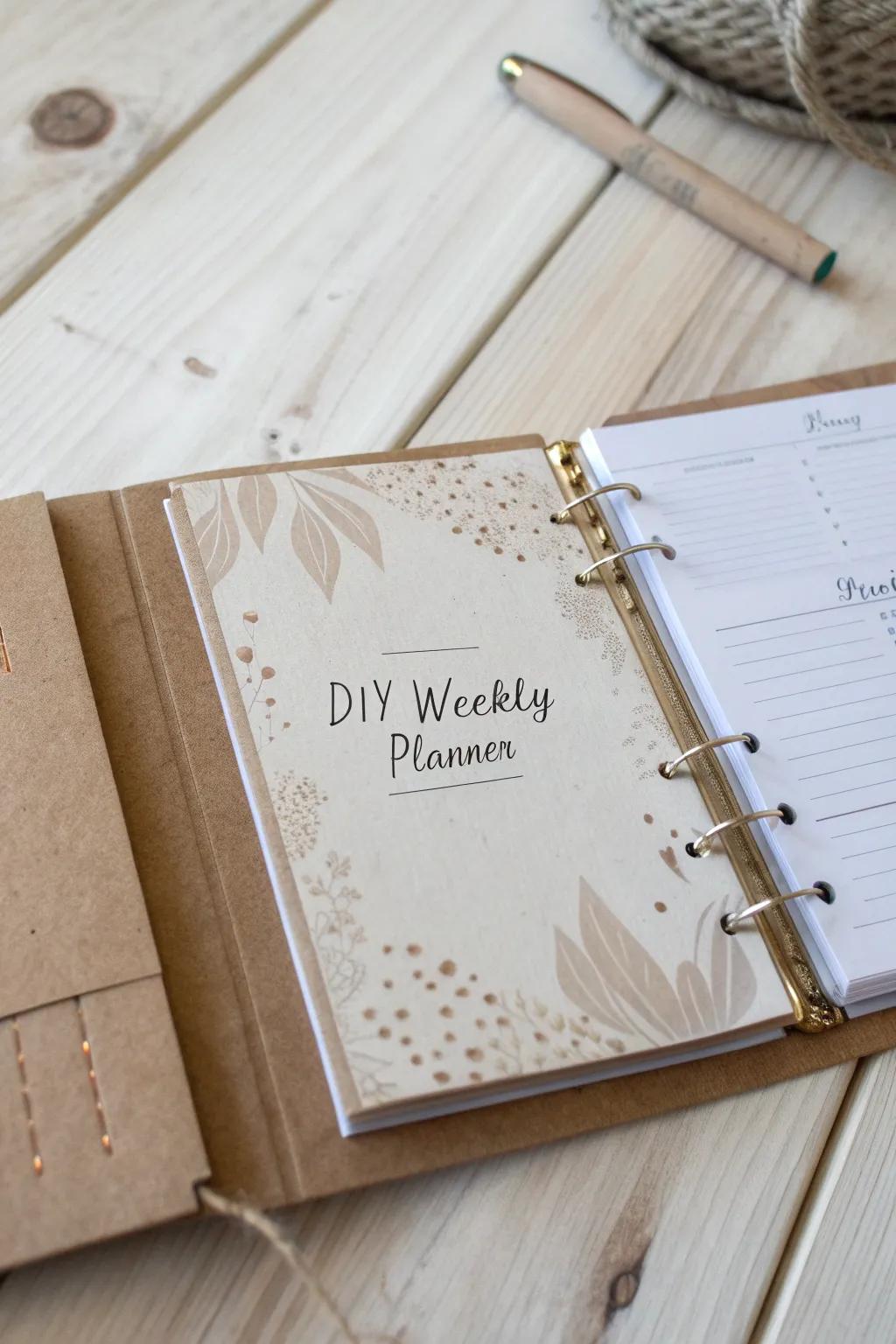 Organize your week in style with handcrafted tabs and dividers—simplicity meets elegance.