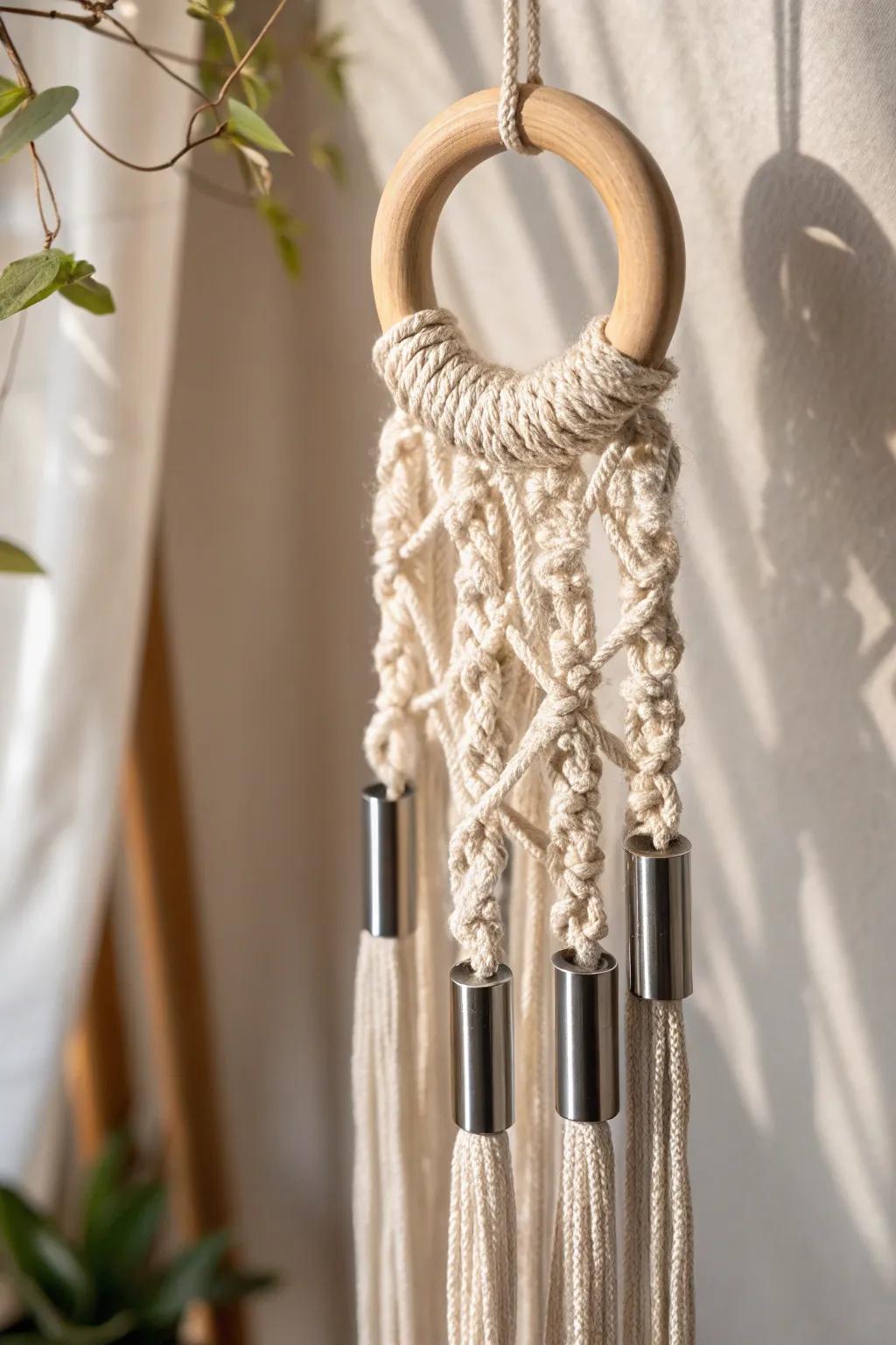 Elevate your outdoor space with the gentle allure of macramé magic. 🌿✨ #DIYDecor #BohoChic
