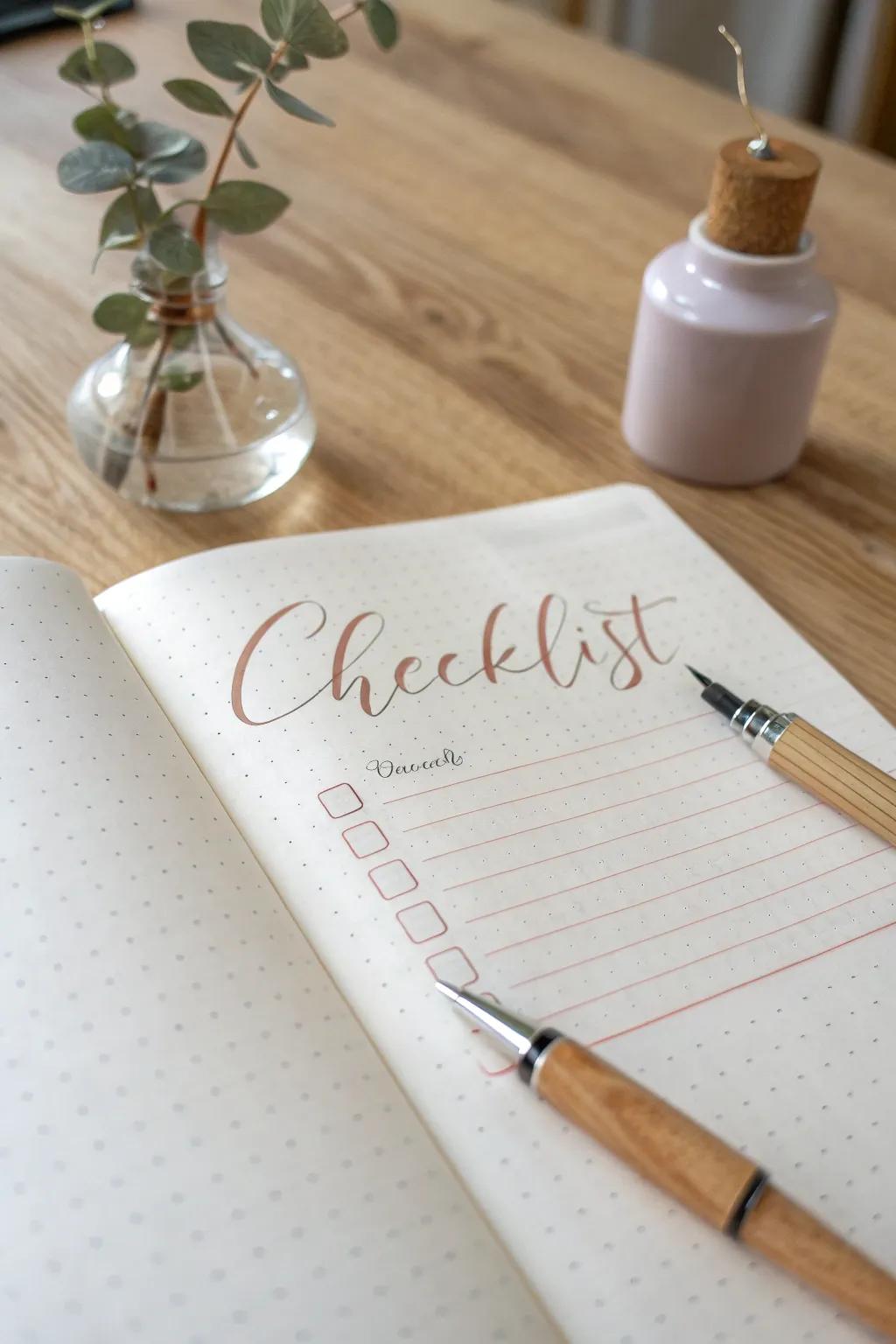 Tick your way to tranquility with organized checklists in style! 🌿✨ #MinimalistBoho