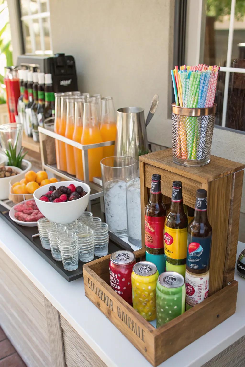 DIY elements make your drinks station interactive and fun.
