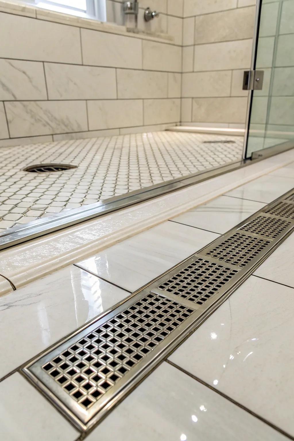 Effective drainage is key to a low-maintenance shower.