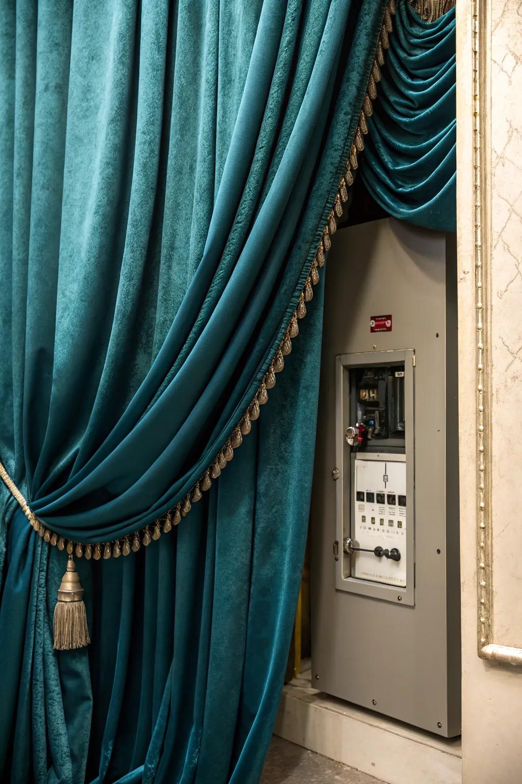 Transform utility into elegance with a touch of bold fabric.
