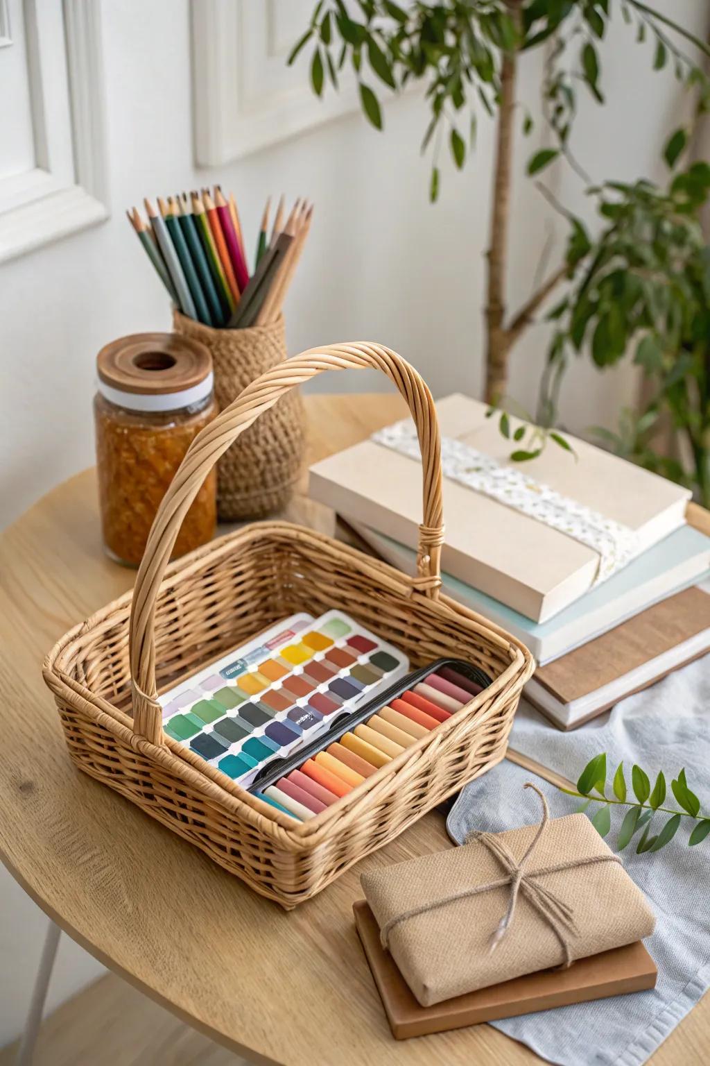 Unleash your creativity with our Crafty Creations basket - where art and imagination meet simplicity and beauty.