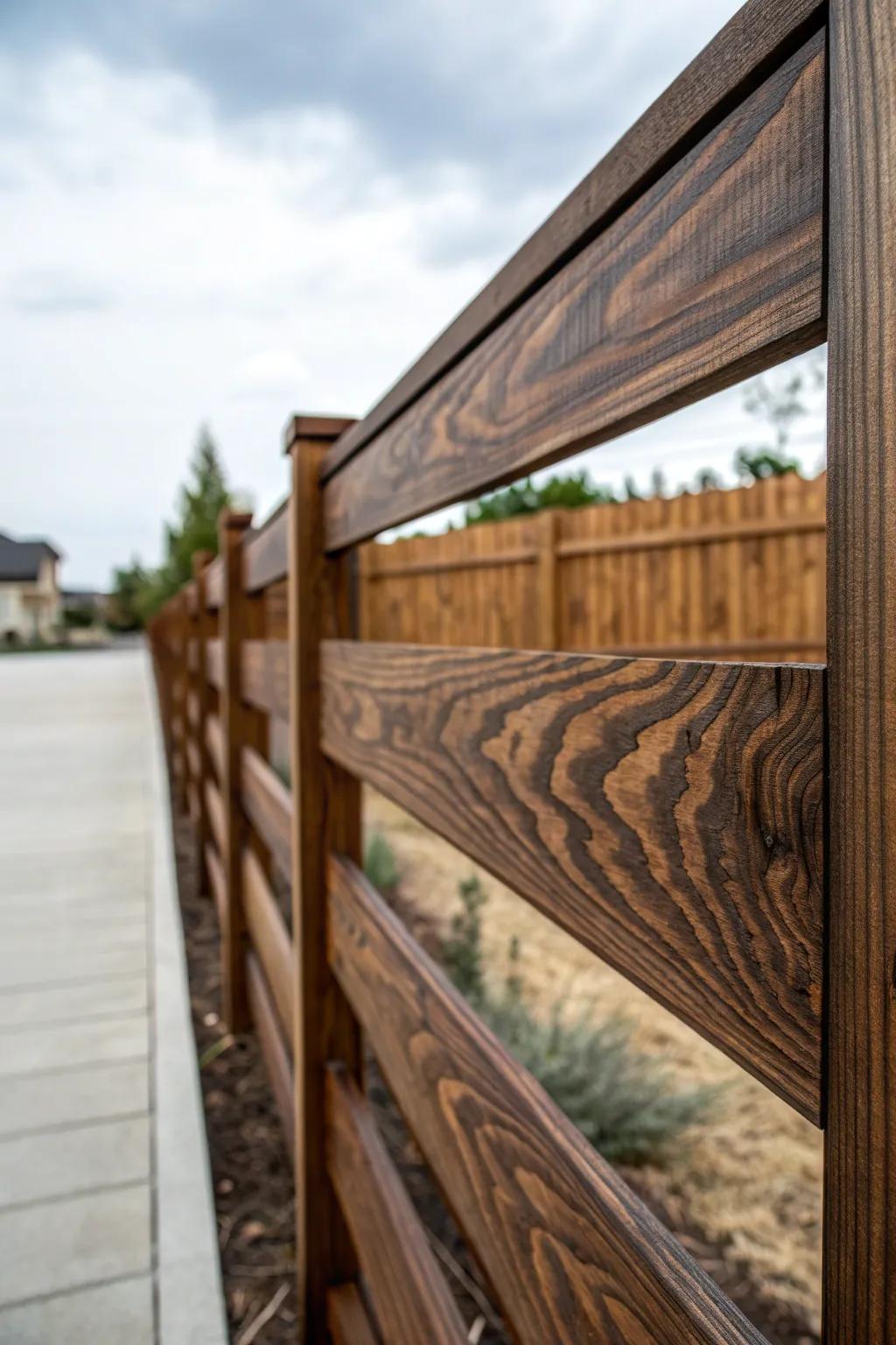 Embrace the warmth and elegance of natural wood stains with a rich walnut finish.