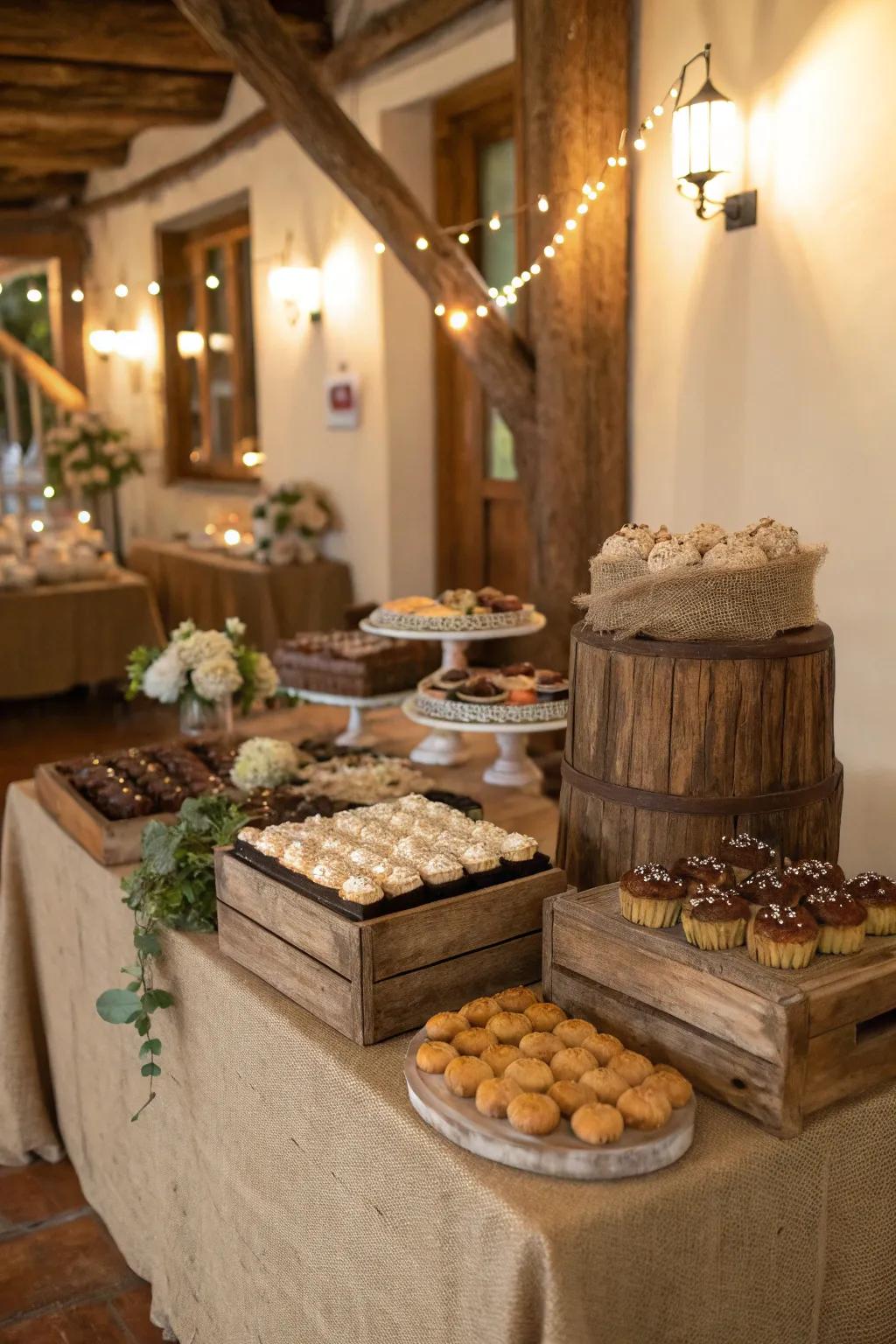 Rustic elements adding charm and warmth to the table.