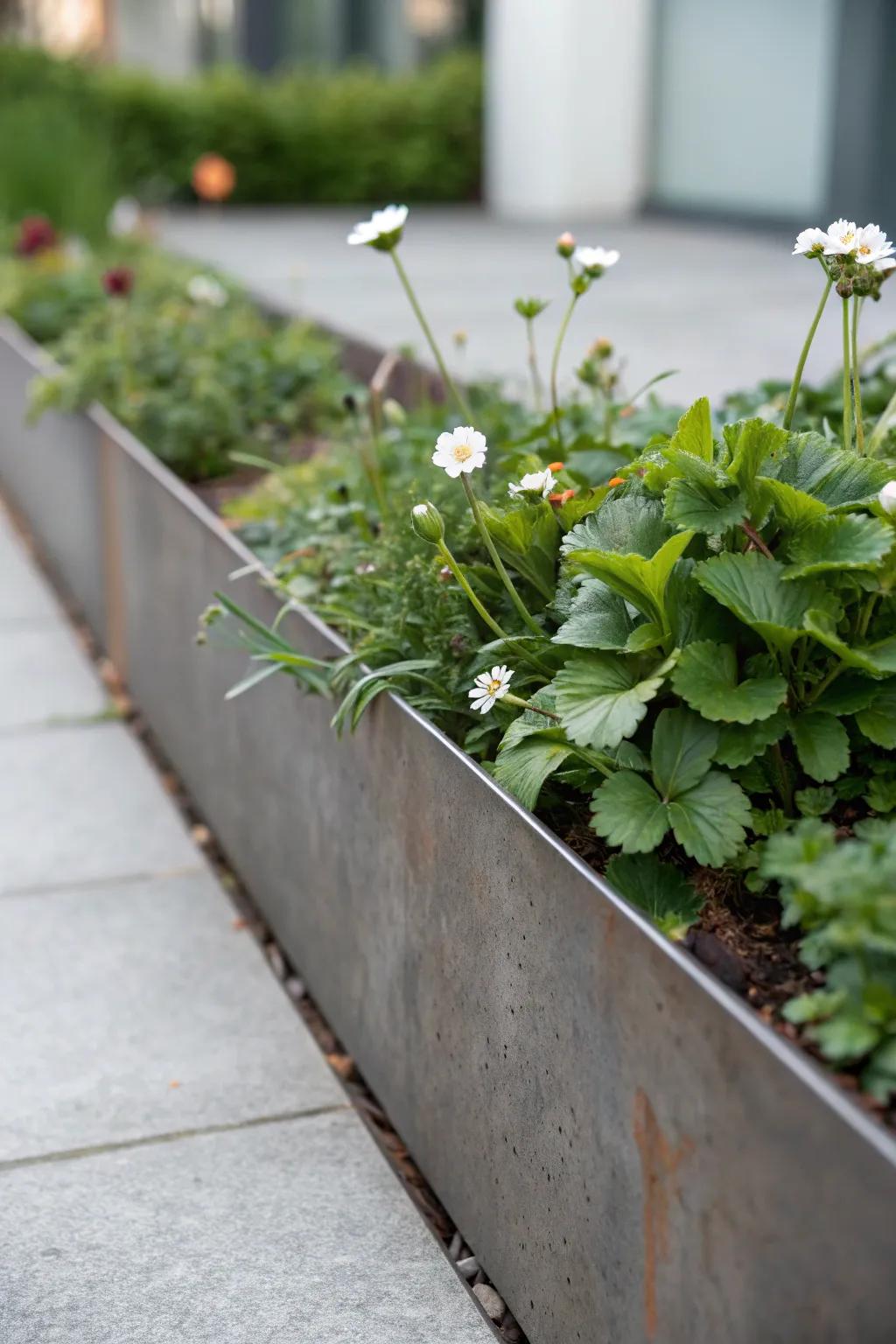 Elevate your garden with sleek metal edging that combines modern style and timeless charm.