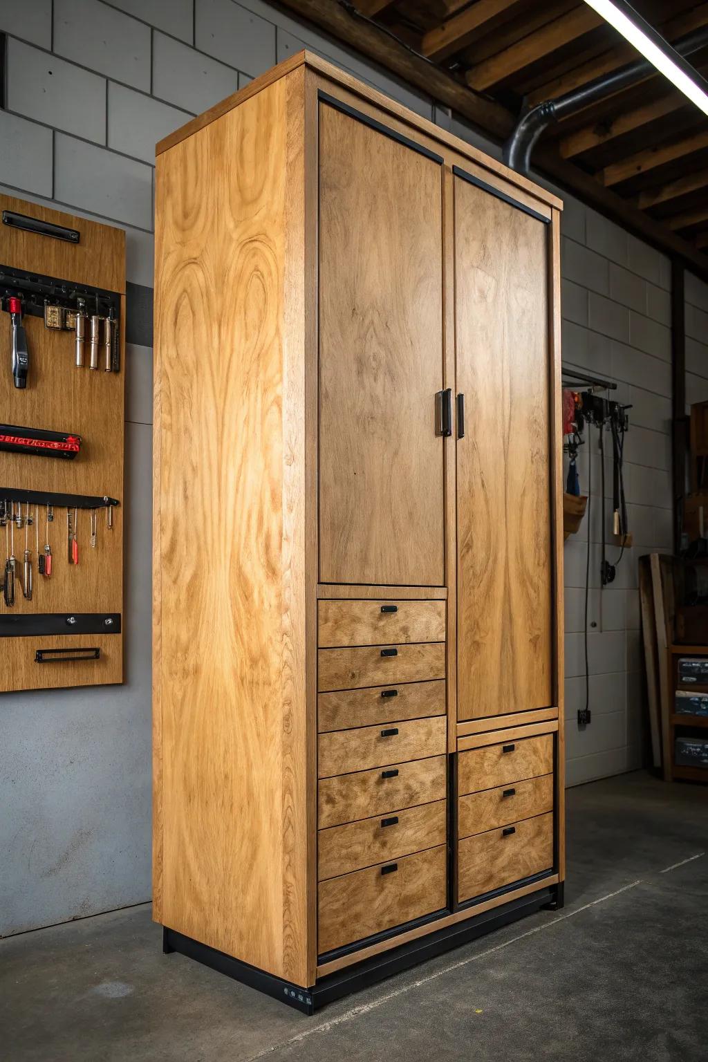 Elevate your workshop with handcrafted custom cabinets that blend functionality with style.