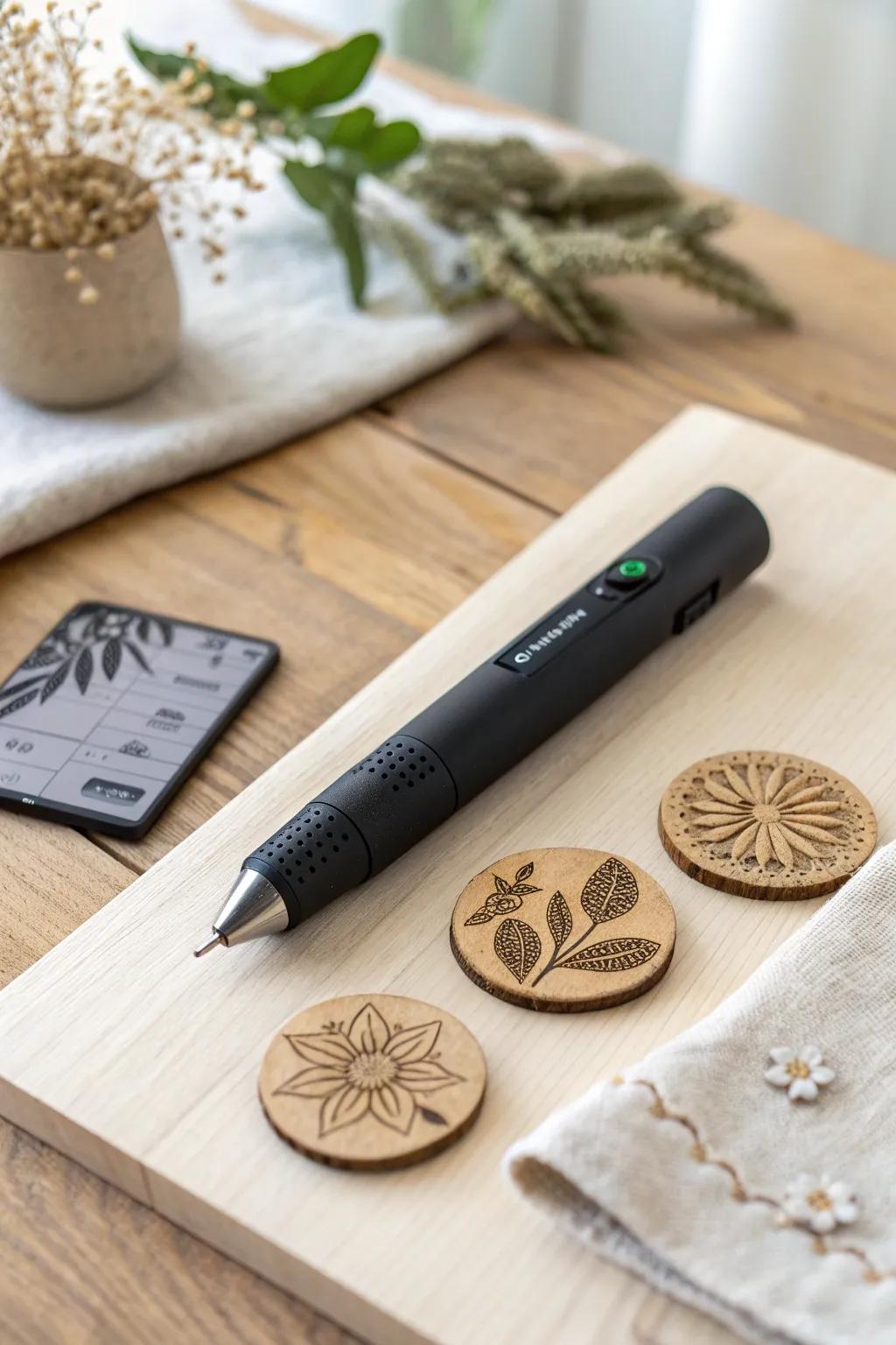 Unleash your creativity with a laser engraving tool—where precision meets minimalist beauty.