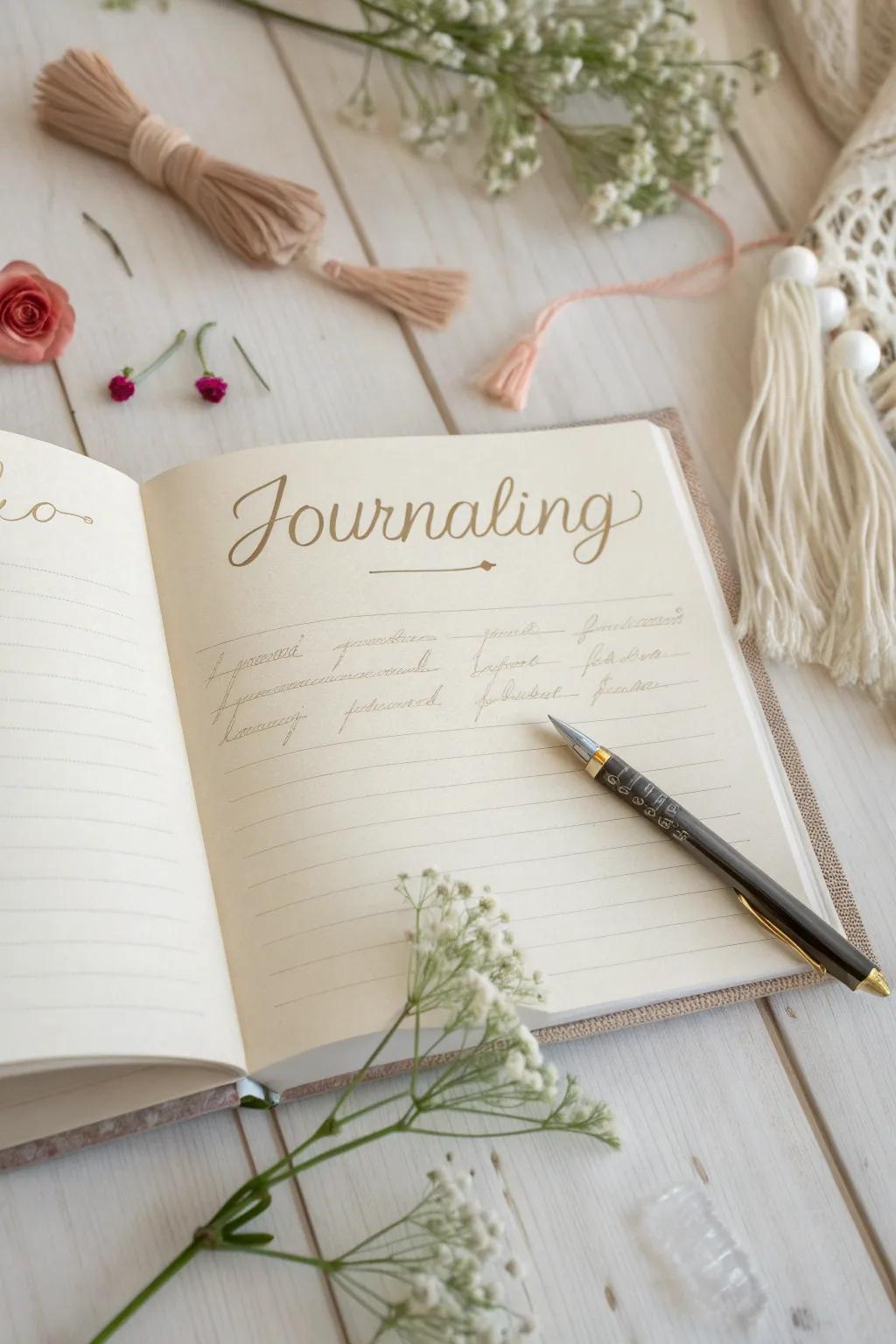 Capture your journey with heartfelt journaling in your graduation scrapbook.