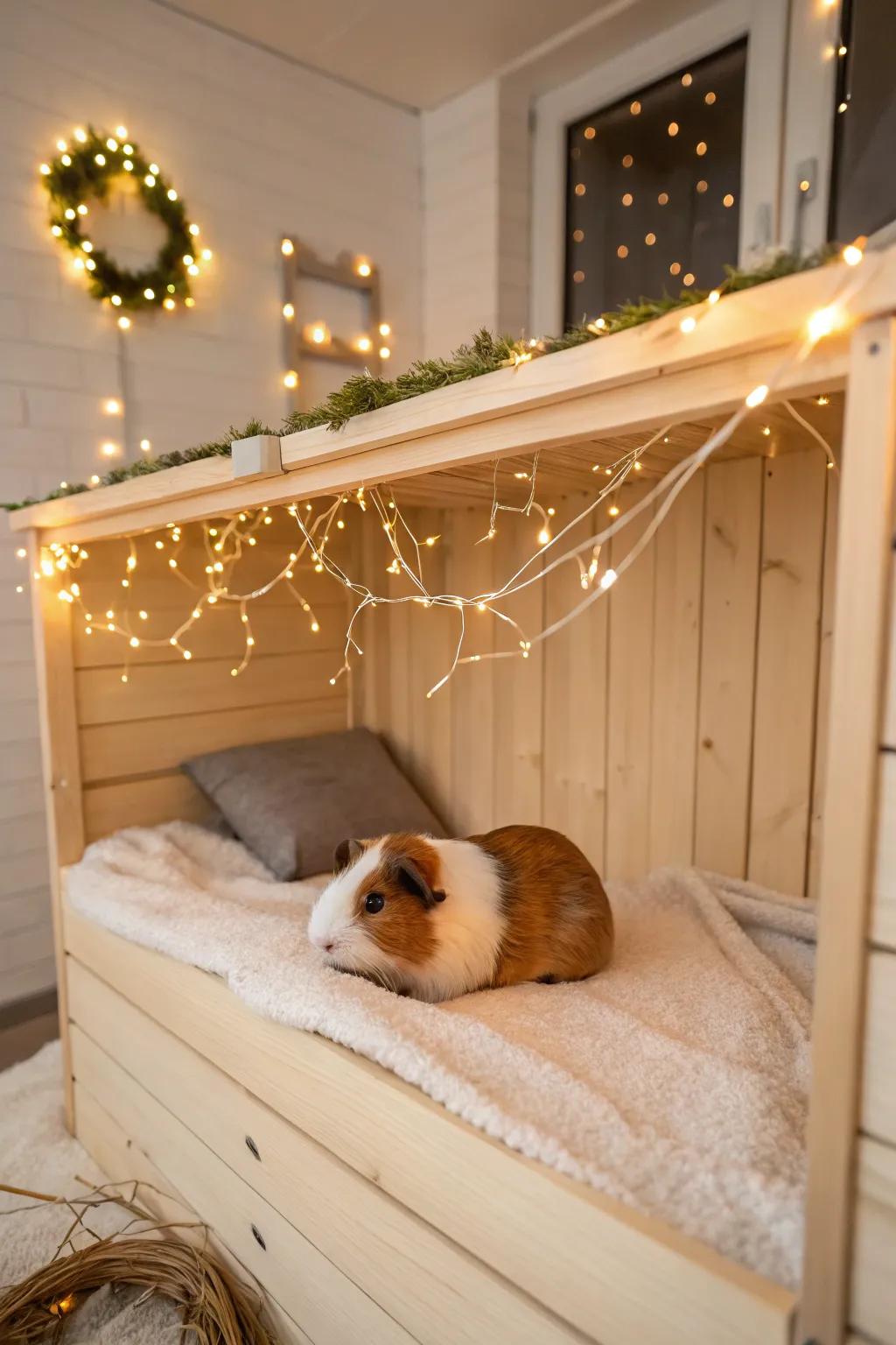 Illuminate your guinea pig's home with a magical touch - these clip-on fairy lights add a gentle glow that's both cozy and stylish!