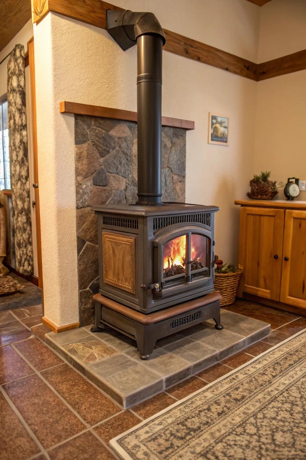 Seamless integration of the hearth with existing decor.