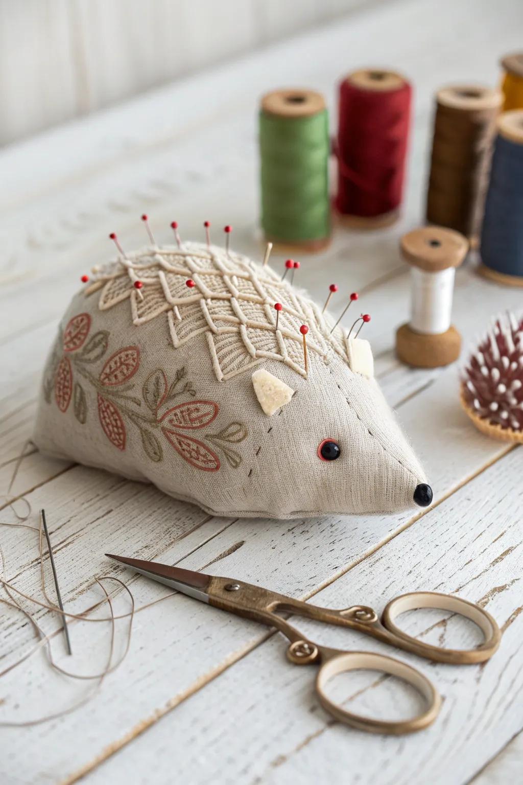 Craft your own adorable hedgehog pin cushion and bring a touch of whimsy to your sewing kit.