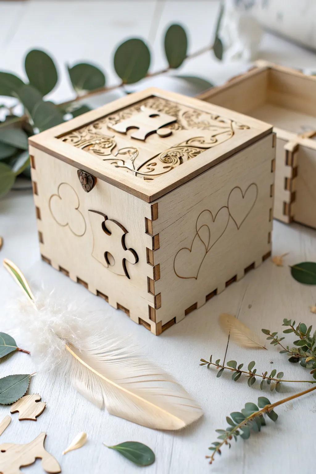 Unlock the mystery: A beautifully crafted puzzle money box that makes saving an exciting adventure.