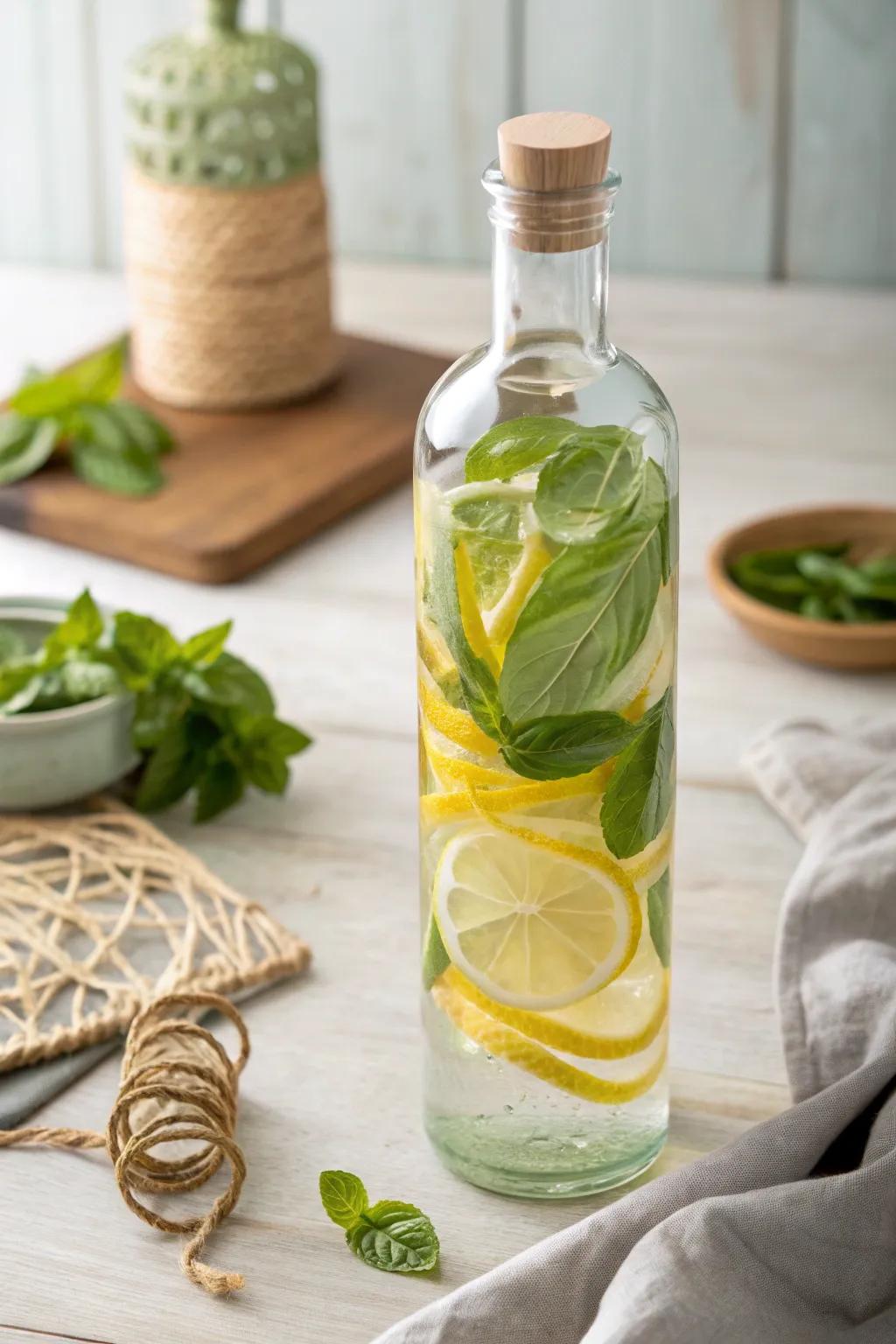 Savor the essence of summer with this refreshing Lemon-Basil Vodka infusion – a perfect blend of simplicity and natural beauty.