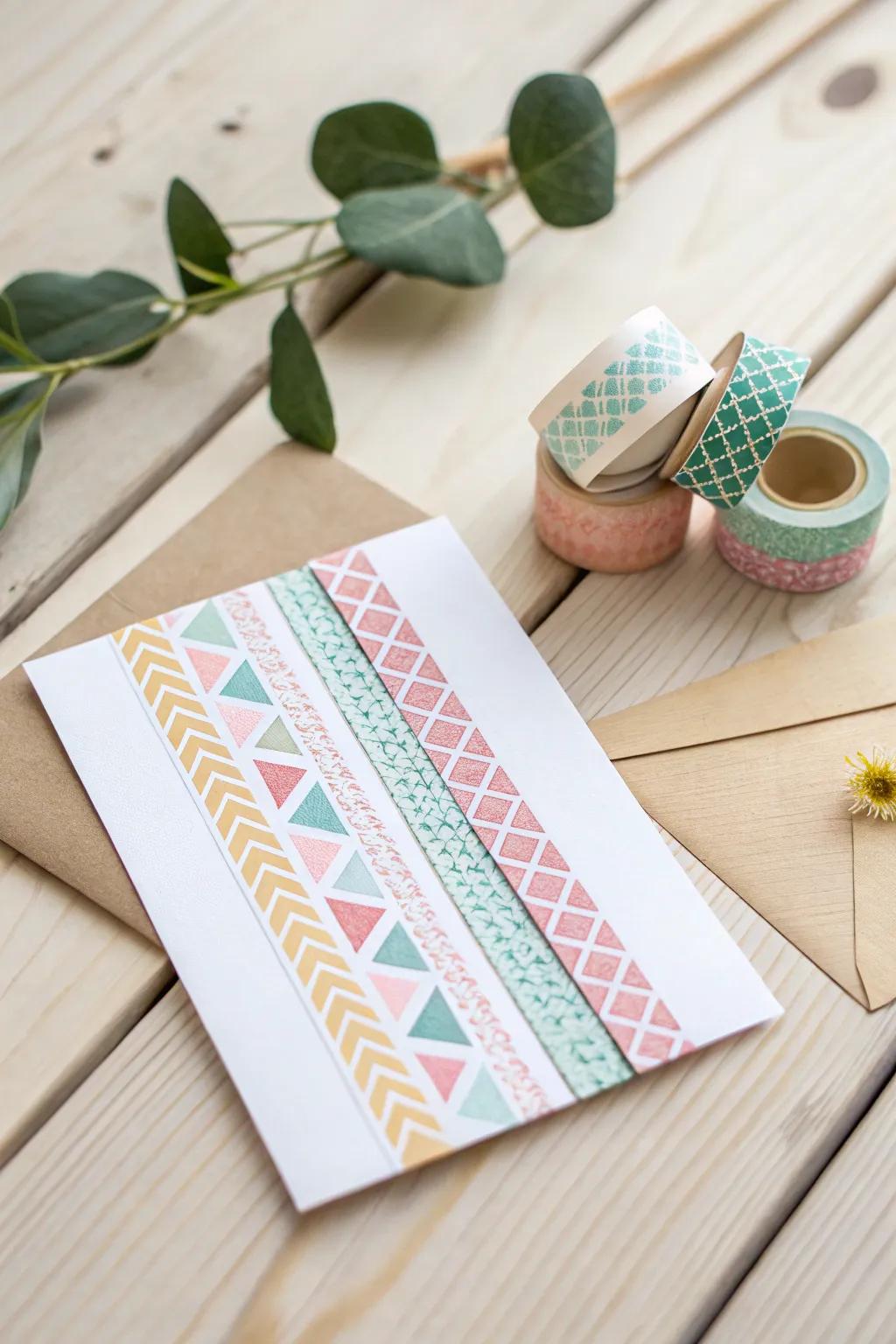 Transform your cards with the magic of washi tape: simple, vibrant, and handmade elegance.
