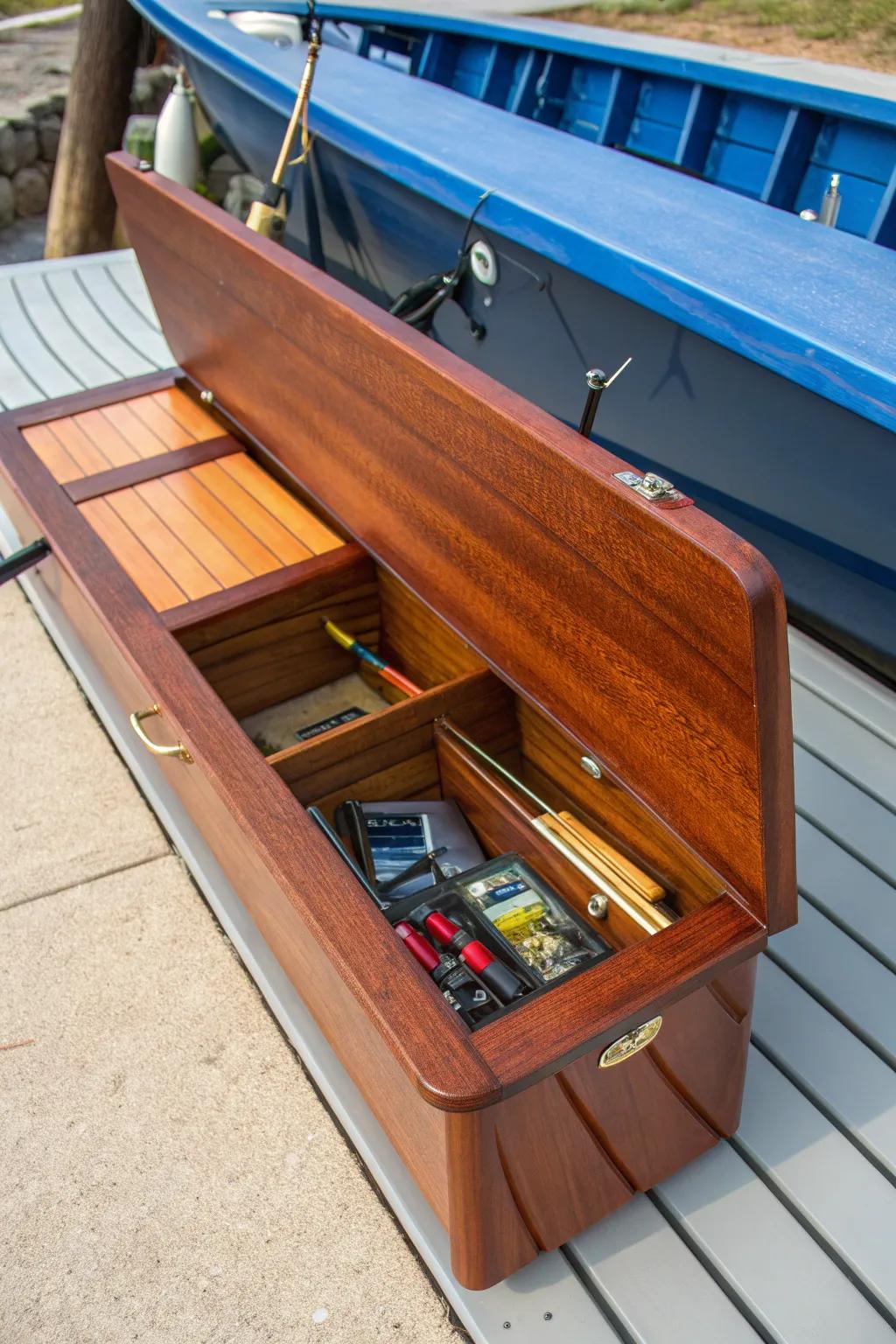 Elevate your Jon boat experience with multi-functional seating that combines style and storage.