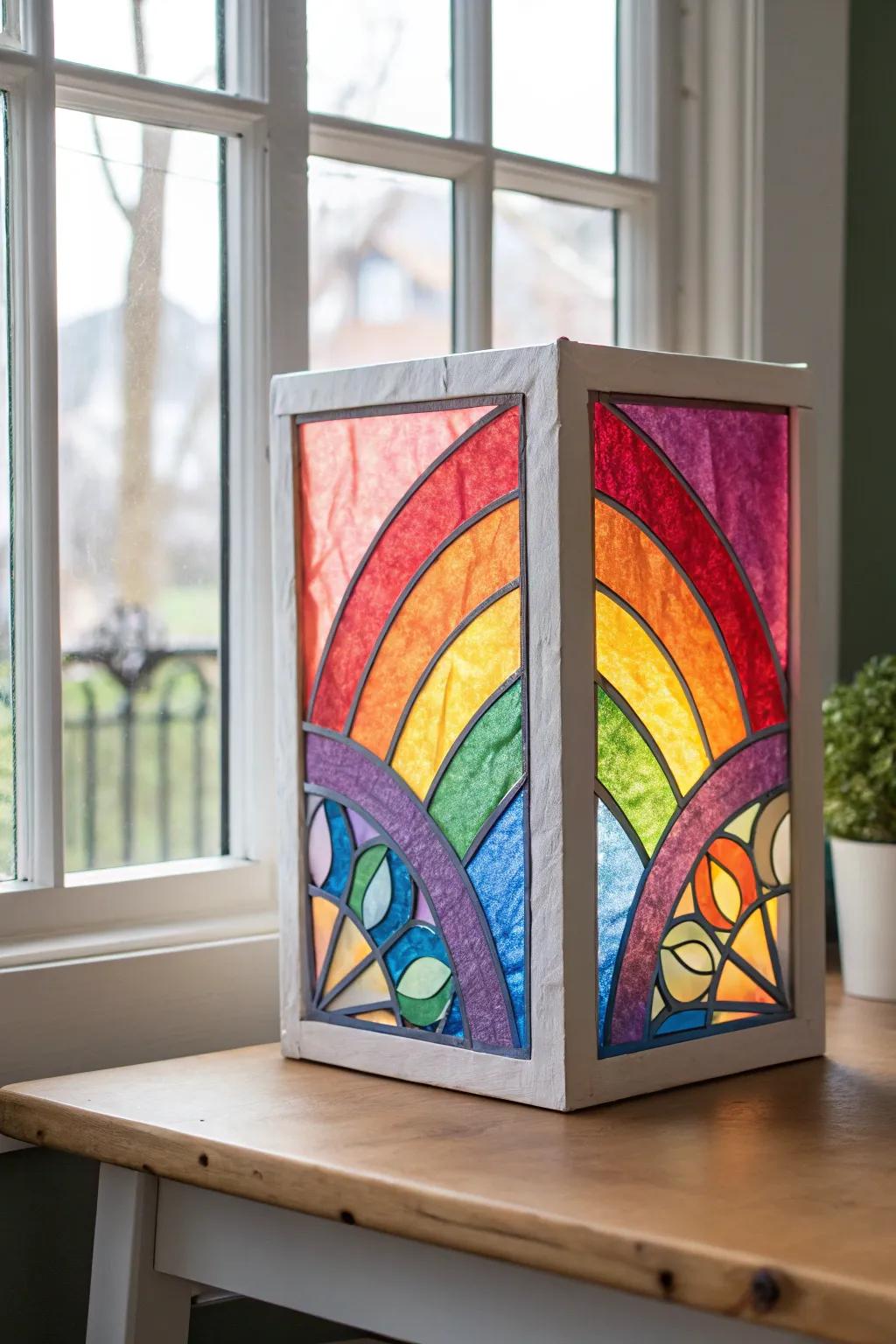 Capture the beauty of simplicity with this DIY stained glass art, perfect for adding a touch of vibrant elegance to any space.