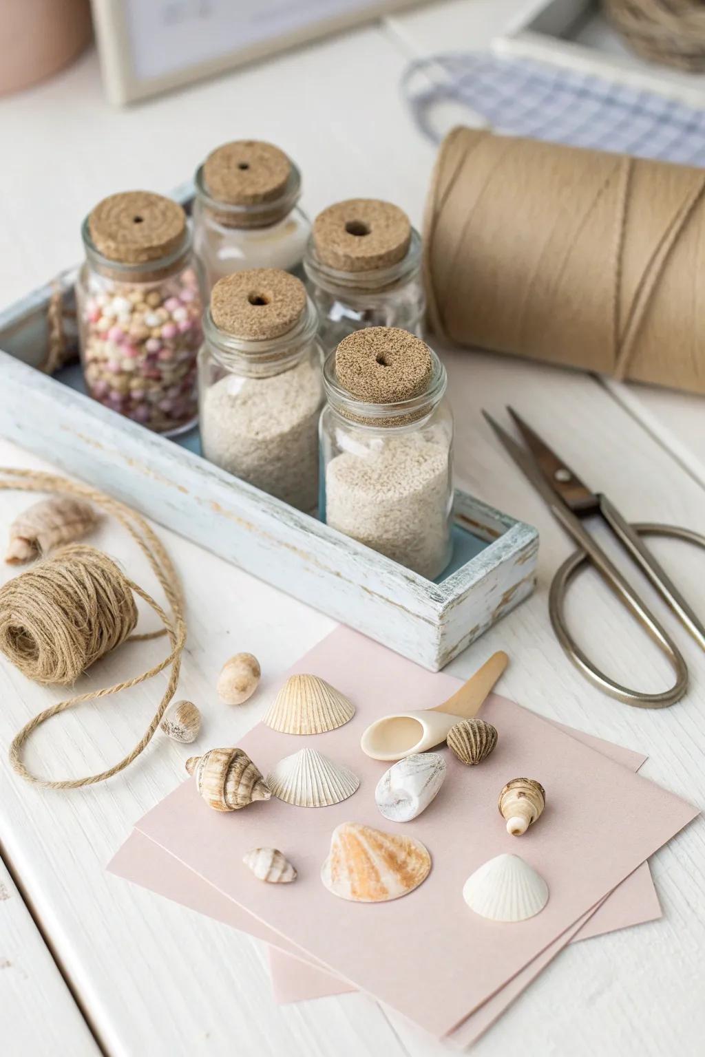 Dive into creativity with this serene coastal-themed craft kit, perfect for a peaceful crafting escape.