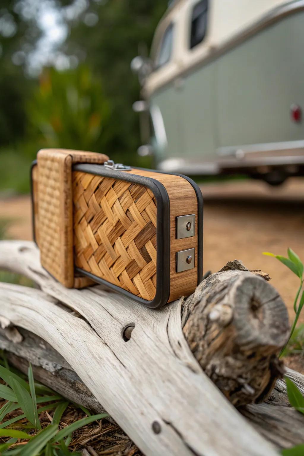 Bring the serenity of nature to your mobile home with this handcrafted bamboo and driftwood hitch cover.