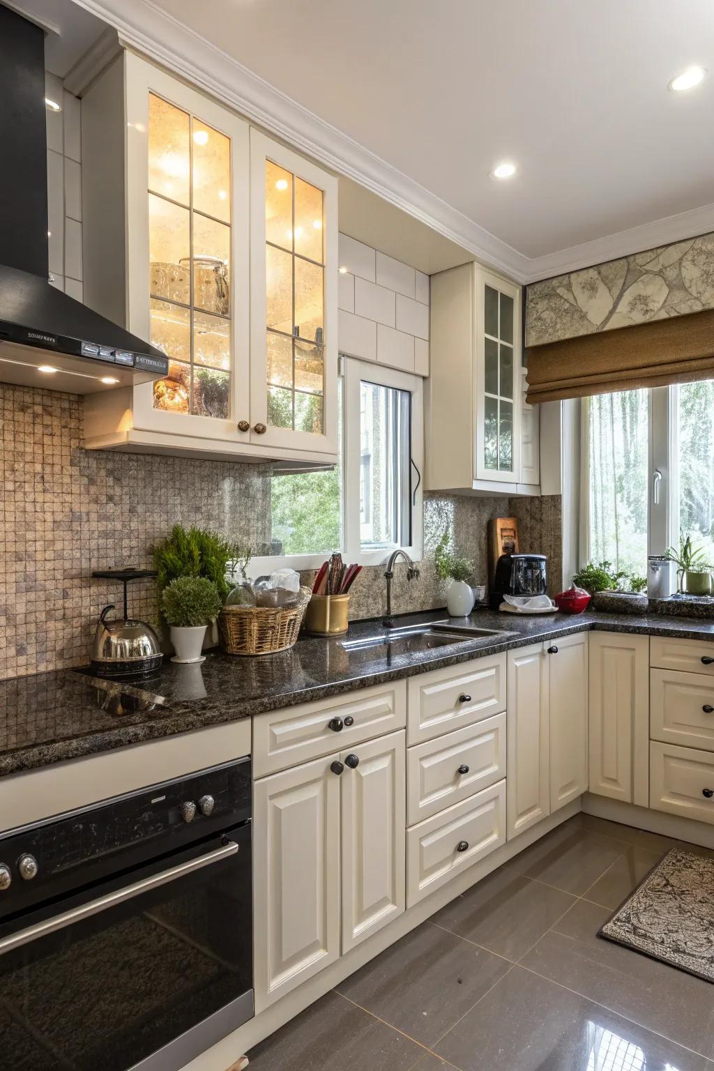 A kitchen that uses textural contrast to enhance design.