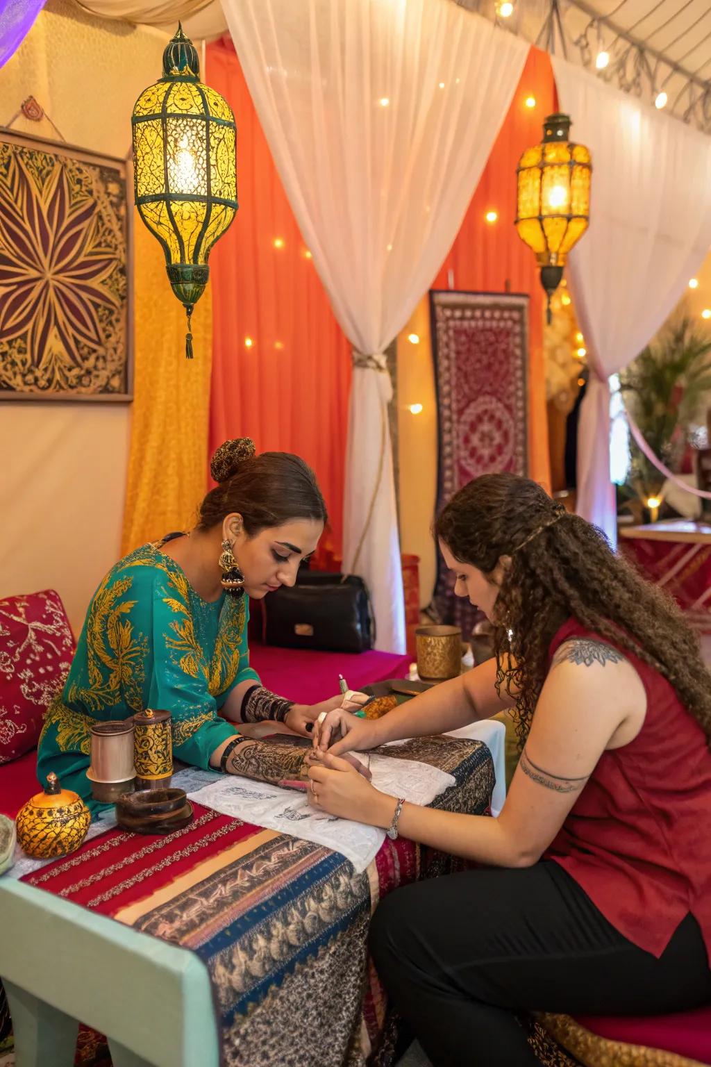 Henna art offers a unique cultural experience for guests.