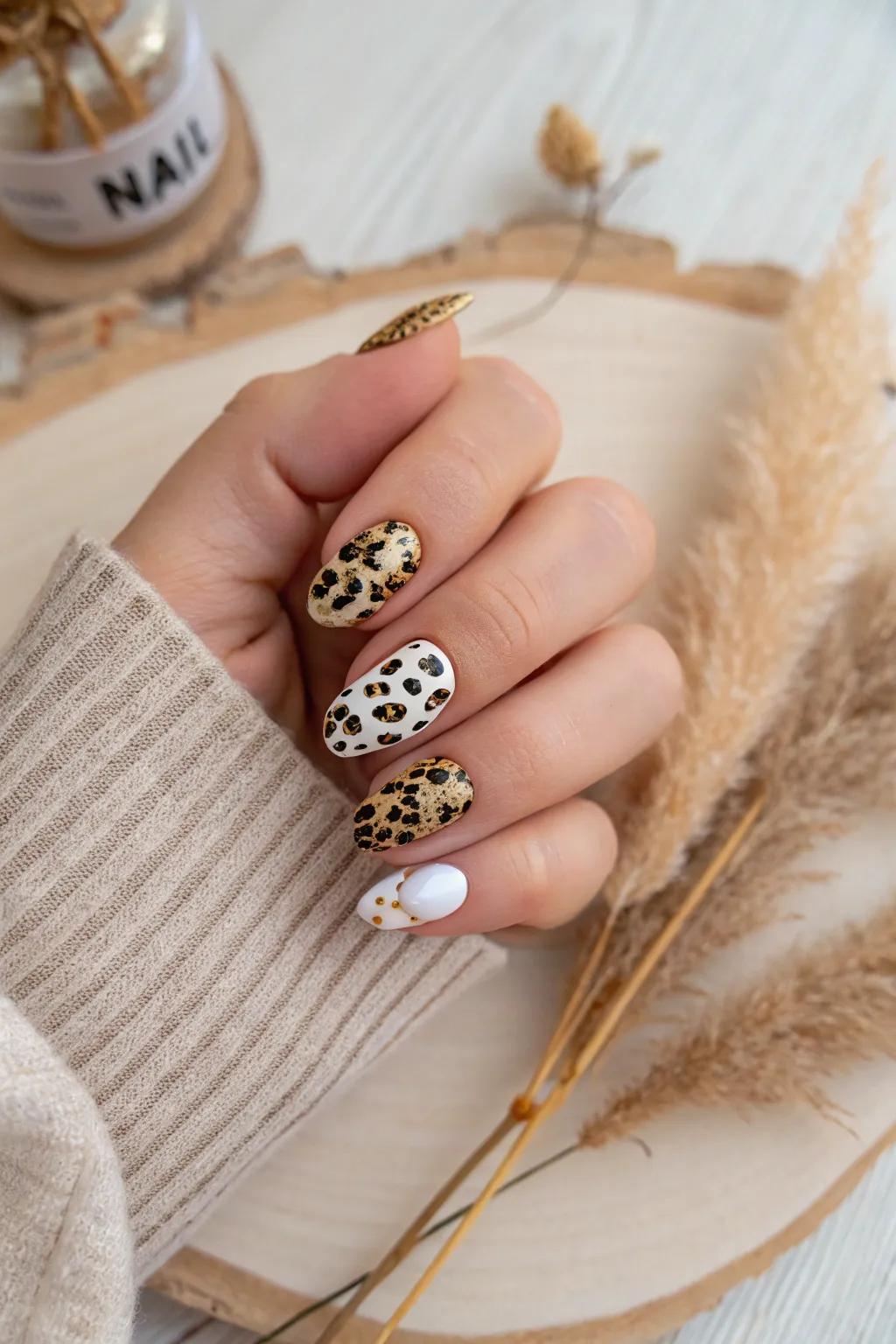 Unleash your inner wild side with elegant leopard print nail art. 🐆✨ #MinimalistNails #BohoChic